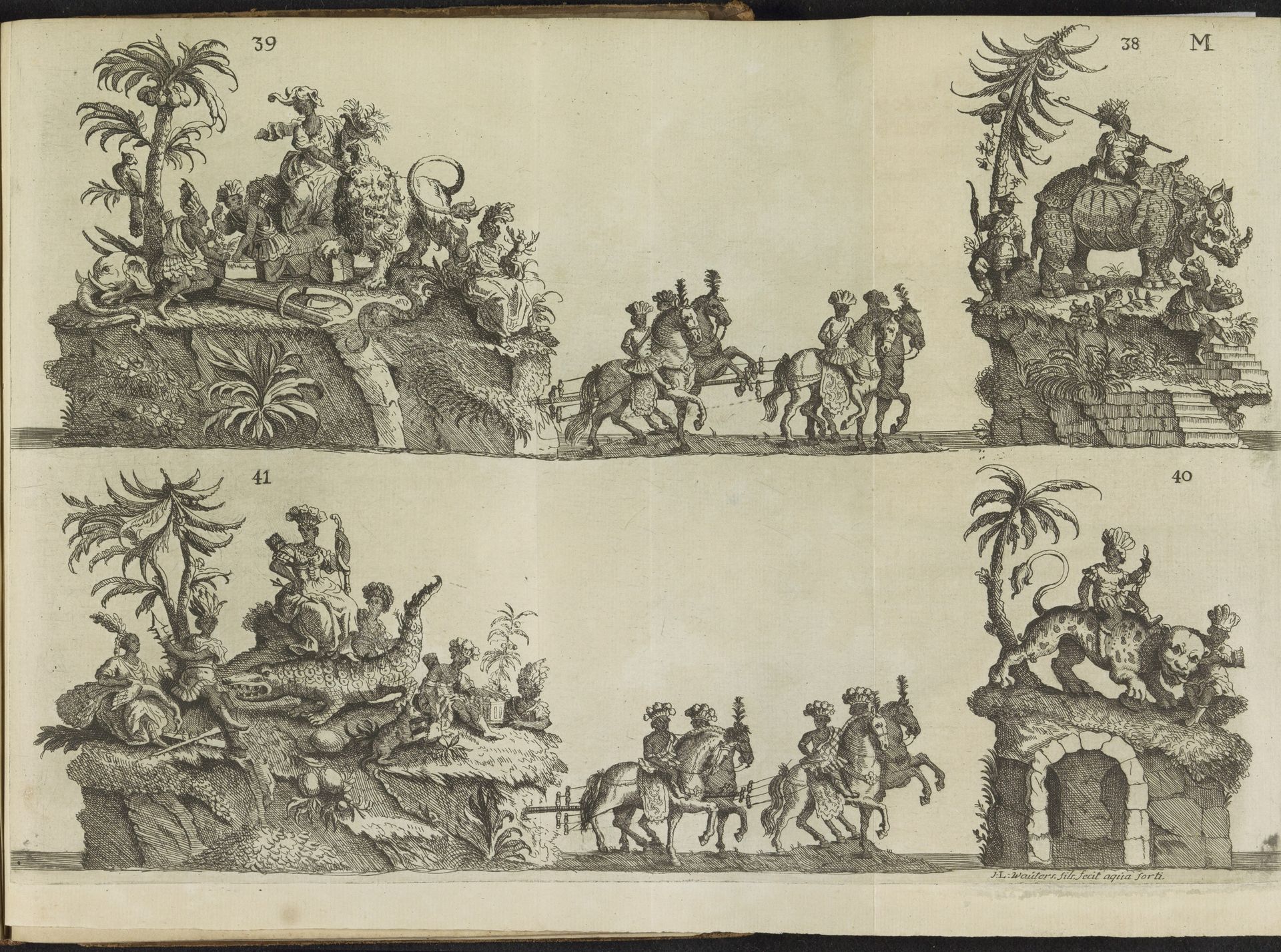 Blad M: twintigste en eenentwintigste praalwagen, 1767 by Lieven Wouters