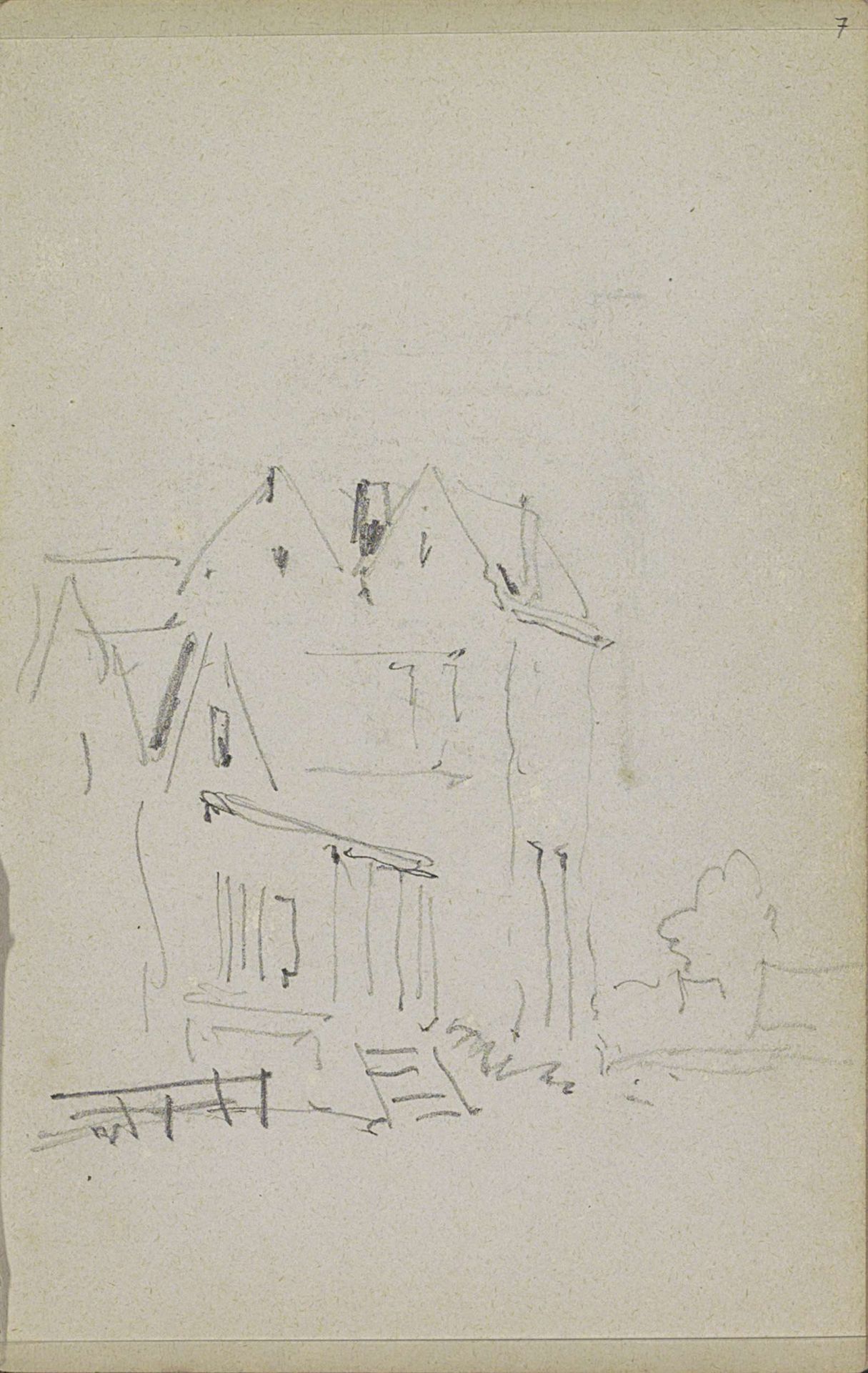 Gezicht op een rij gebouwen by Adrianus Eversen