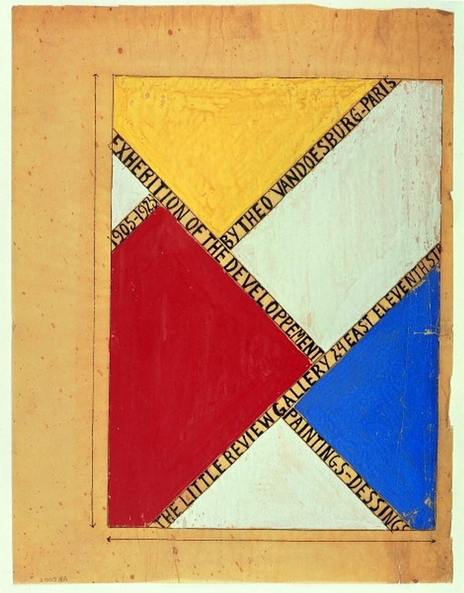 Design for a poster for an exhibition at The Little Review Gallery, New York by Theo van Doesburg