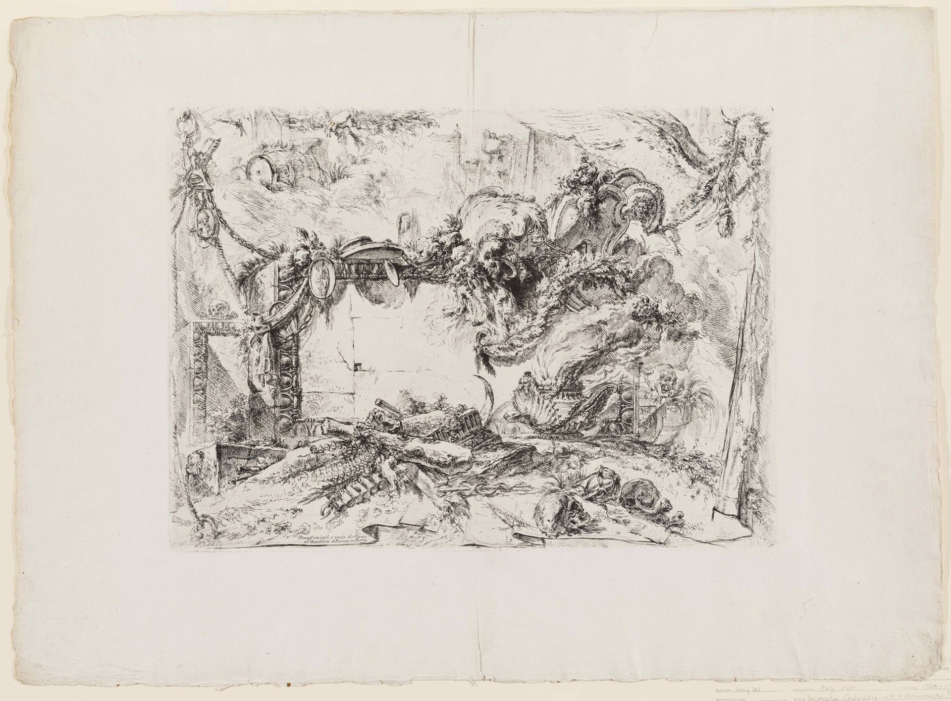 Decorative Capriccio with a Monumental Tablet by Giovanni Battista Piranesi