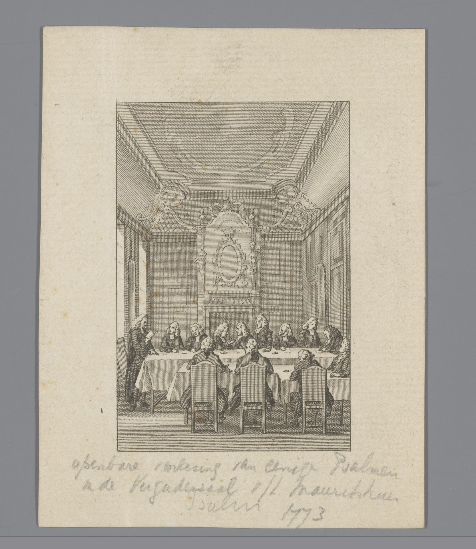 Voorlezing van Psalmen in het Mauritshuis, 1777 by Anonymous