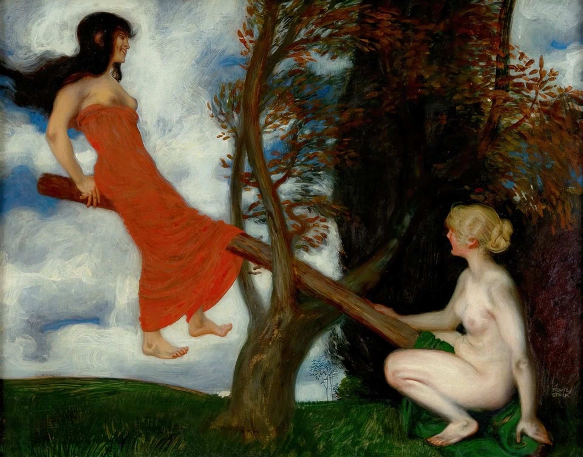 The Seesaw by Franz von Stuck