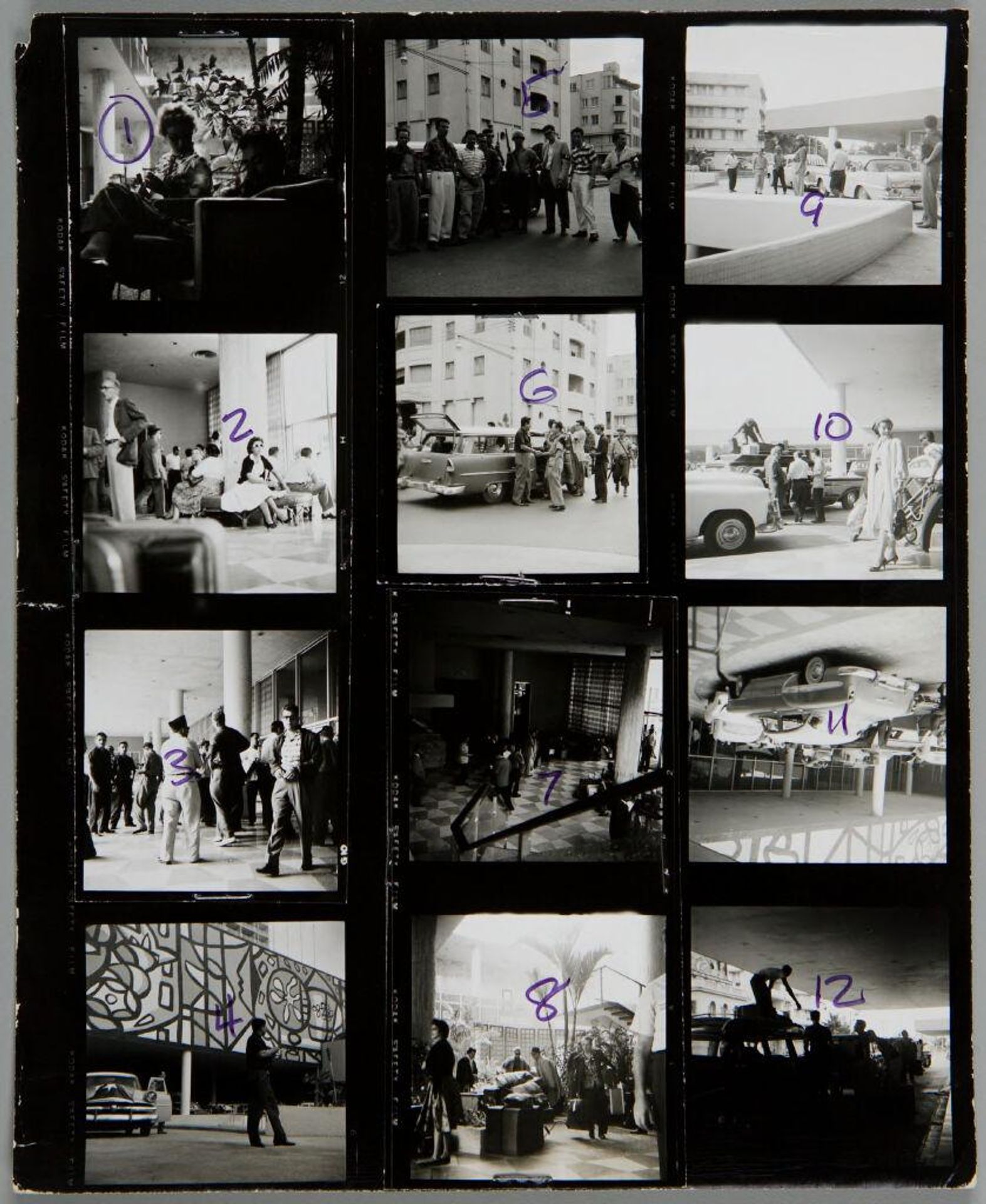 Untitled (twelve photographs: street scenes in Havana and Cuban revolutionaries) by Lester Cole