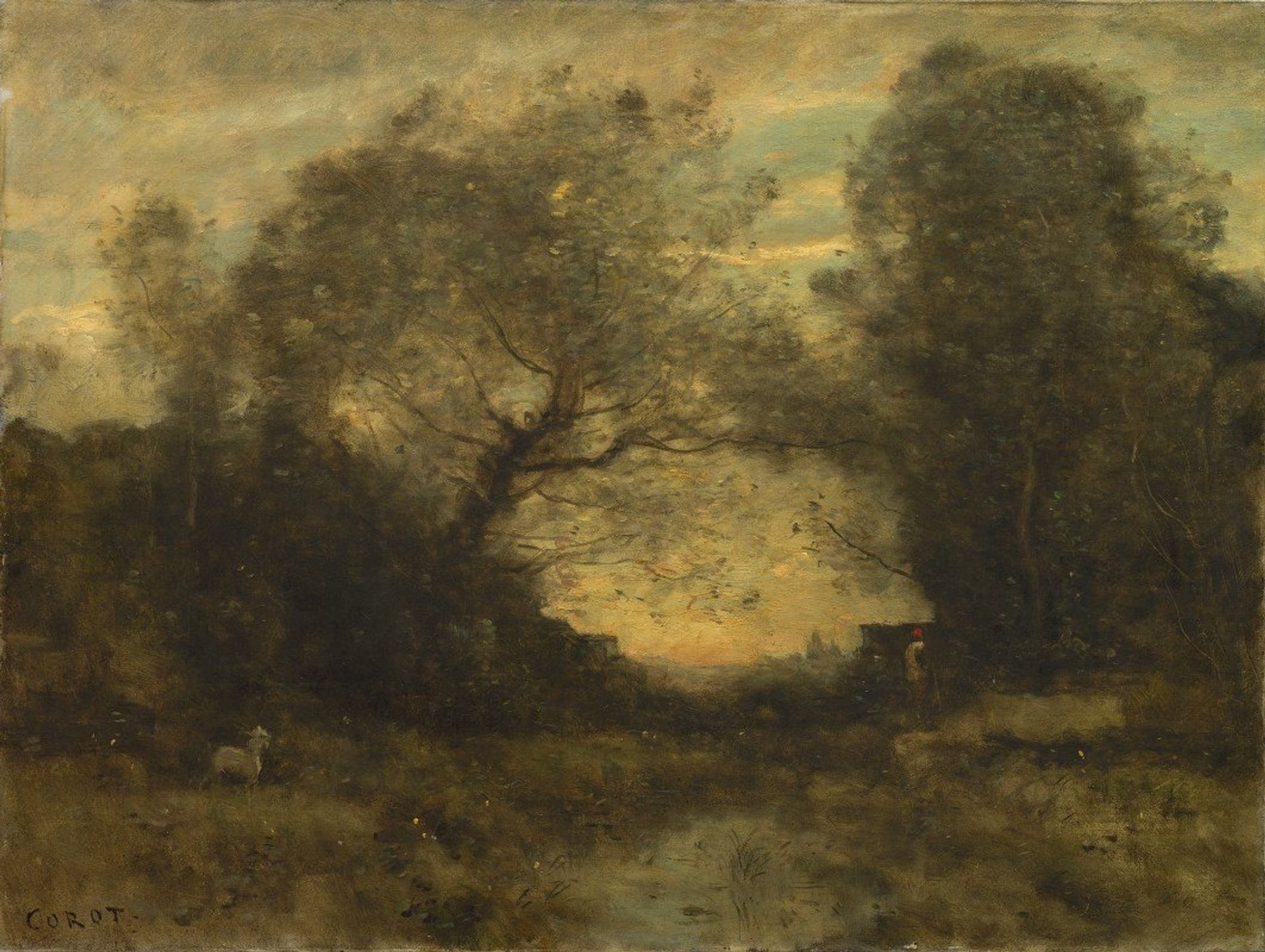 The Pond at the Entrance of the Woods by Camille Corot