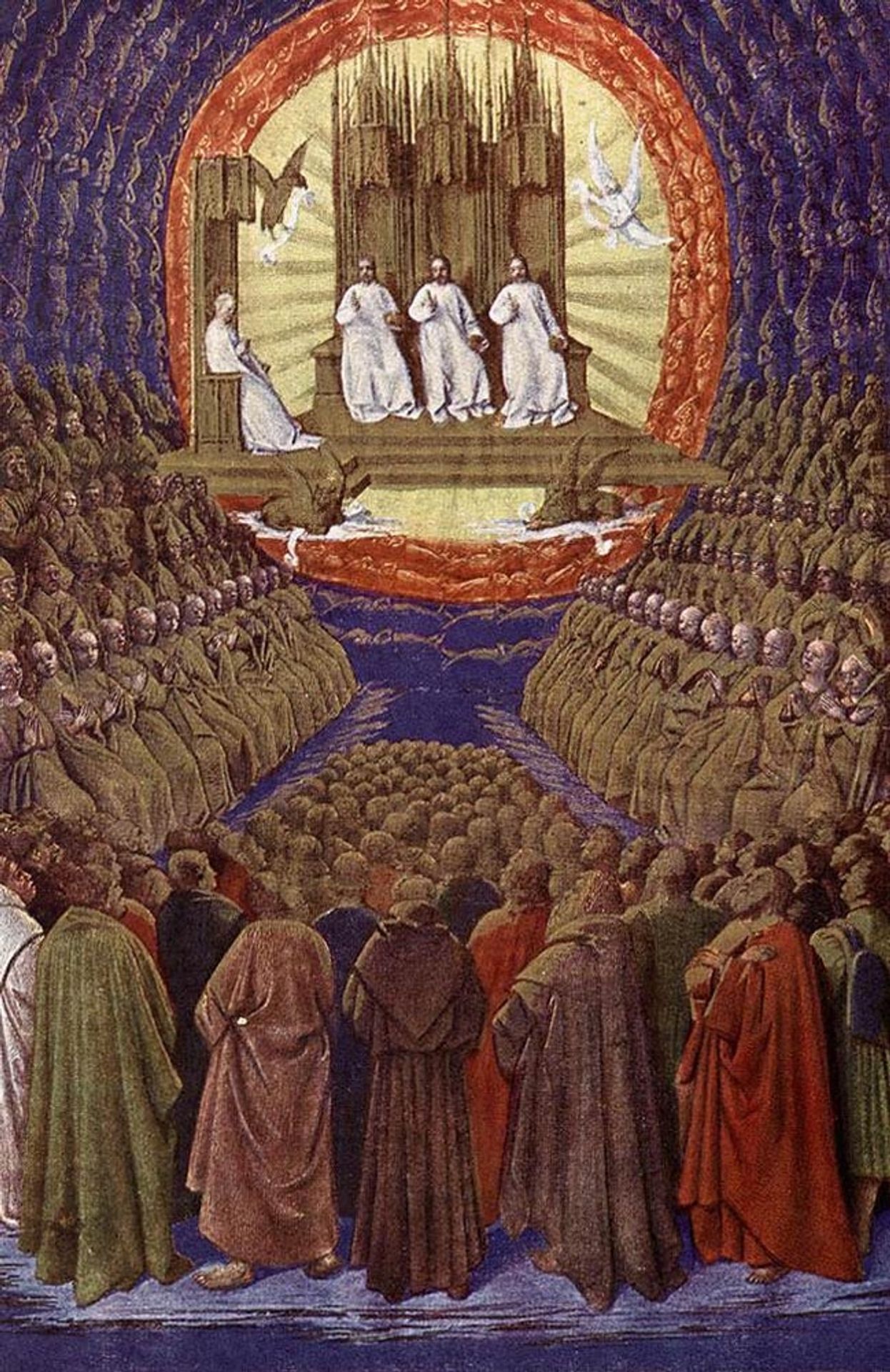 Enthronement of the Virgin or, The Trinity in its Glory by Jean Fouquet