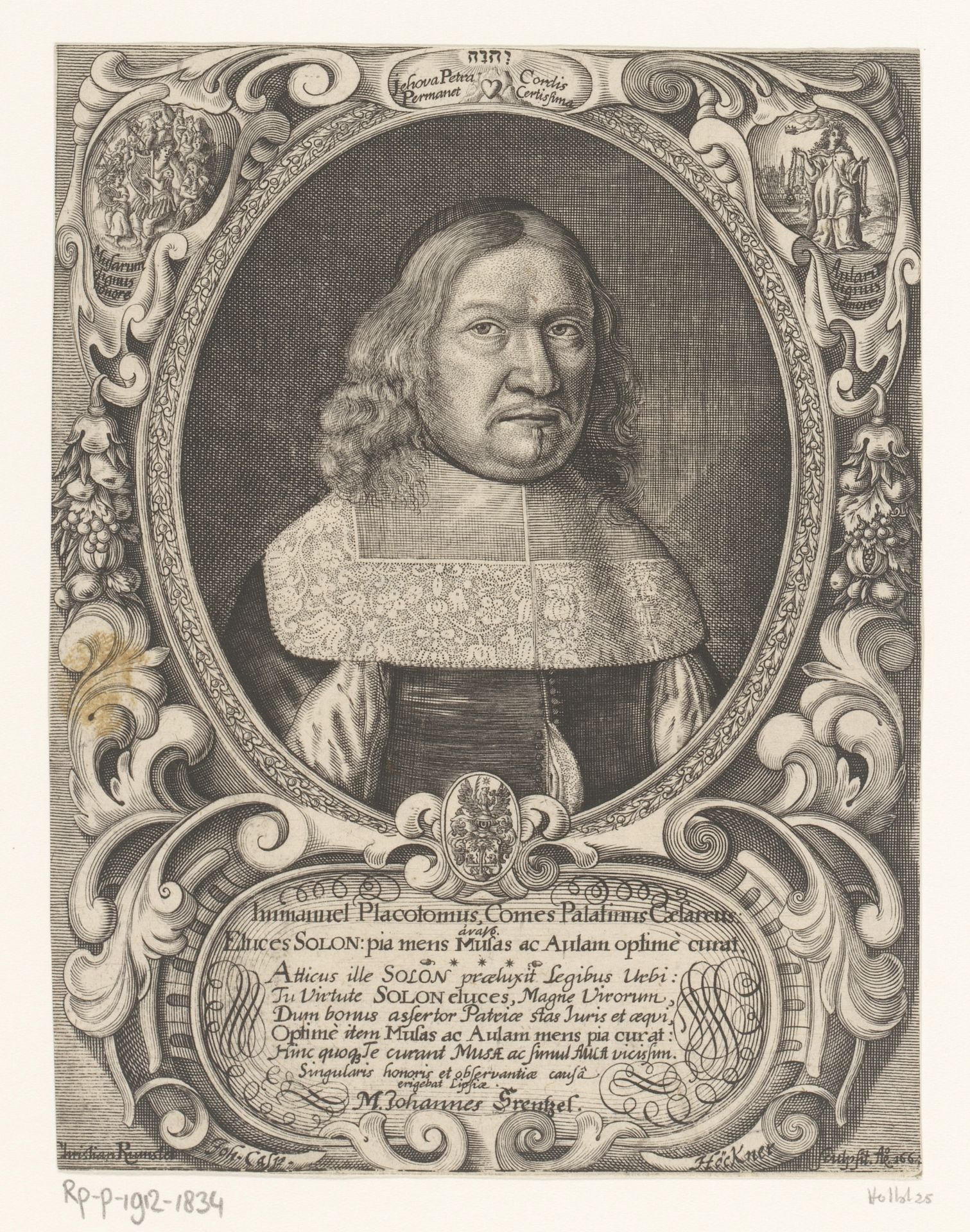 Portret van Immanuel Placotomus by Johann Caspar Hoeckner