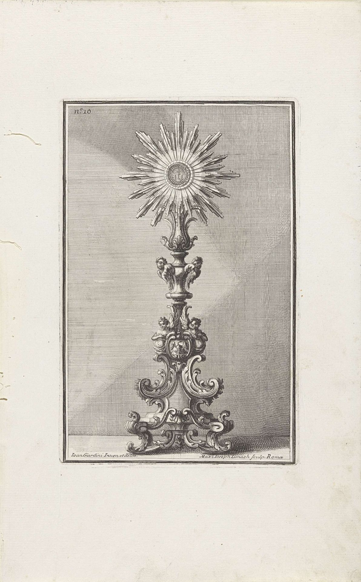 Reliekhouder met kruisigingsscène en cherubijnen by Maximilian Joseph Limpach