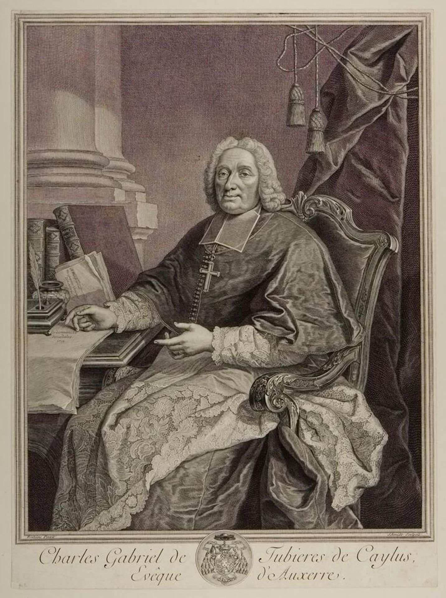 Charles Gabriel de TubiÃ¨res de Caylus, Bishop of Auxerre by Georg Friedrich Schmidt