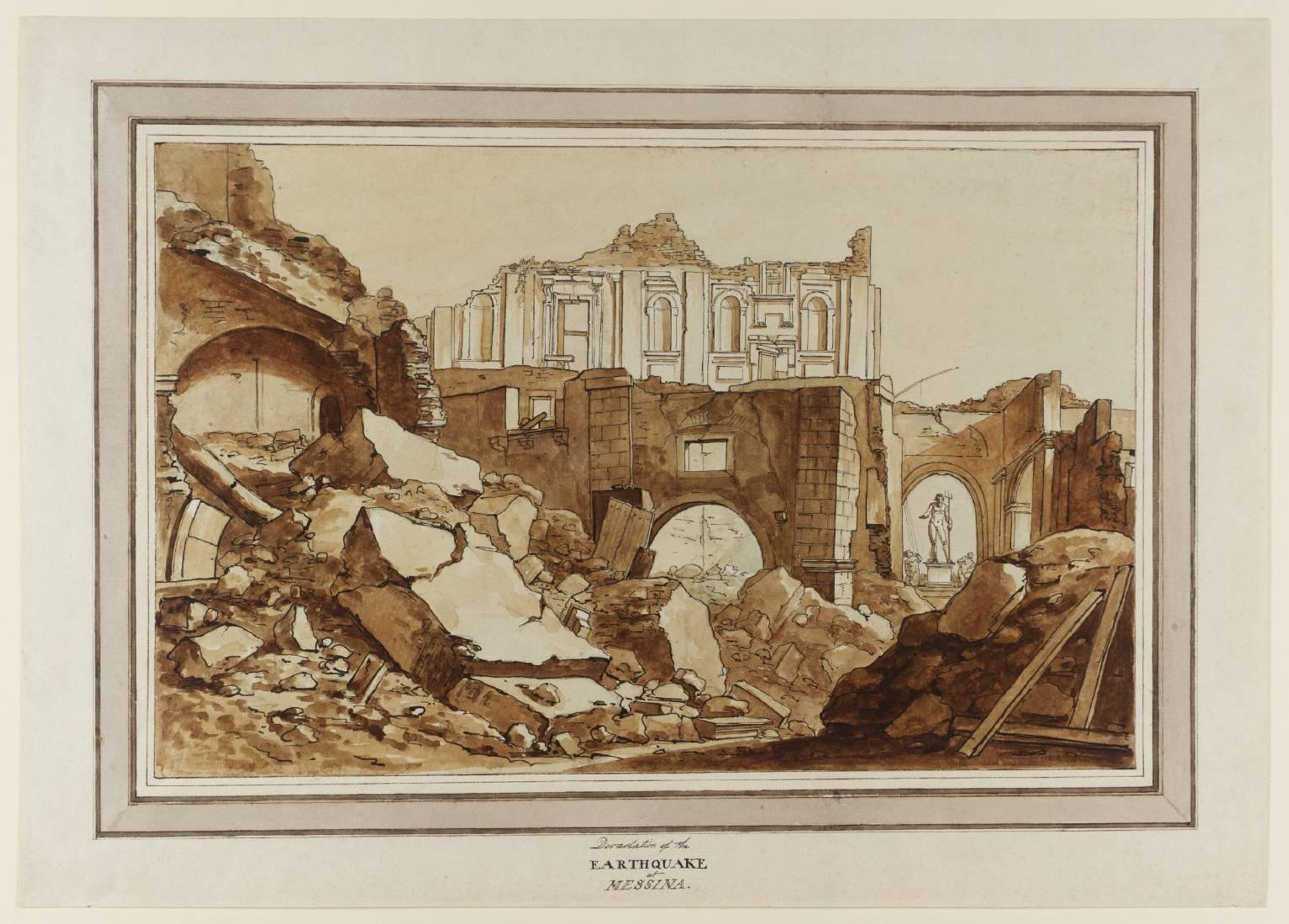 The Devastation of the Earthquake at Messina, Sicily: The Palazzata by Henry Tresham