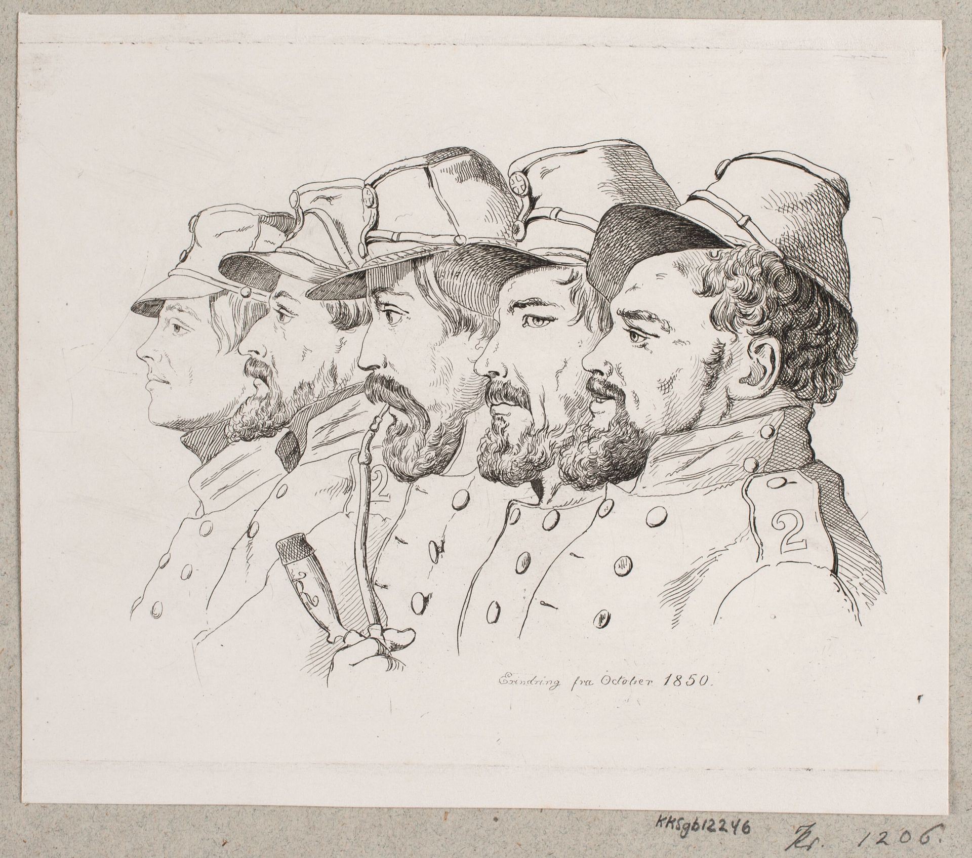 Erindring fra oktober 1850. Fem frivillige ved 2. bataillon by F.C. Lund