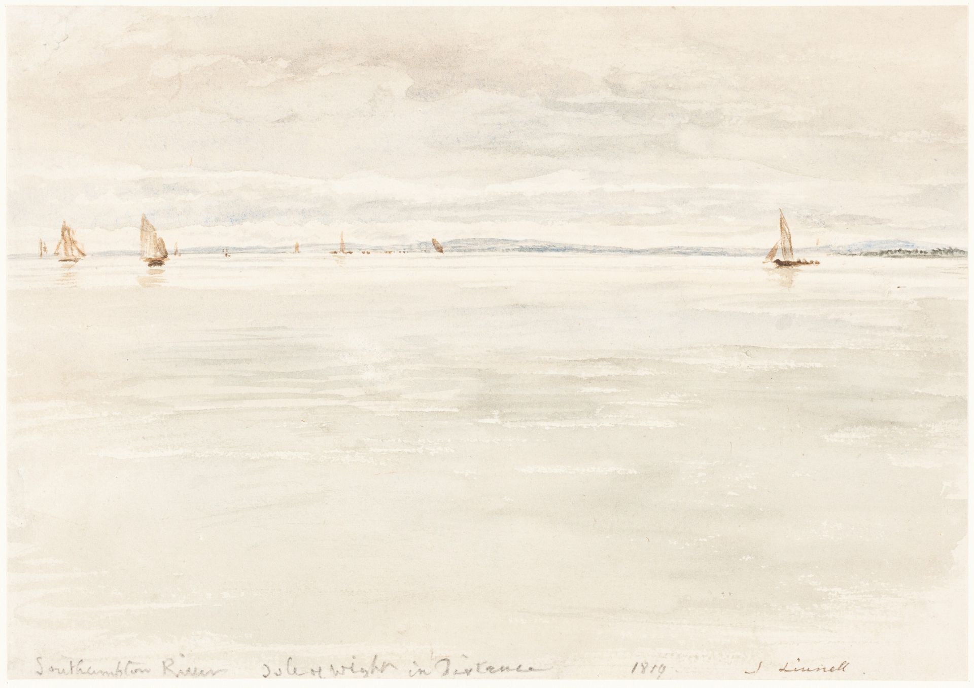 Sailboats on Southampton River by John Linnell