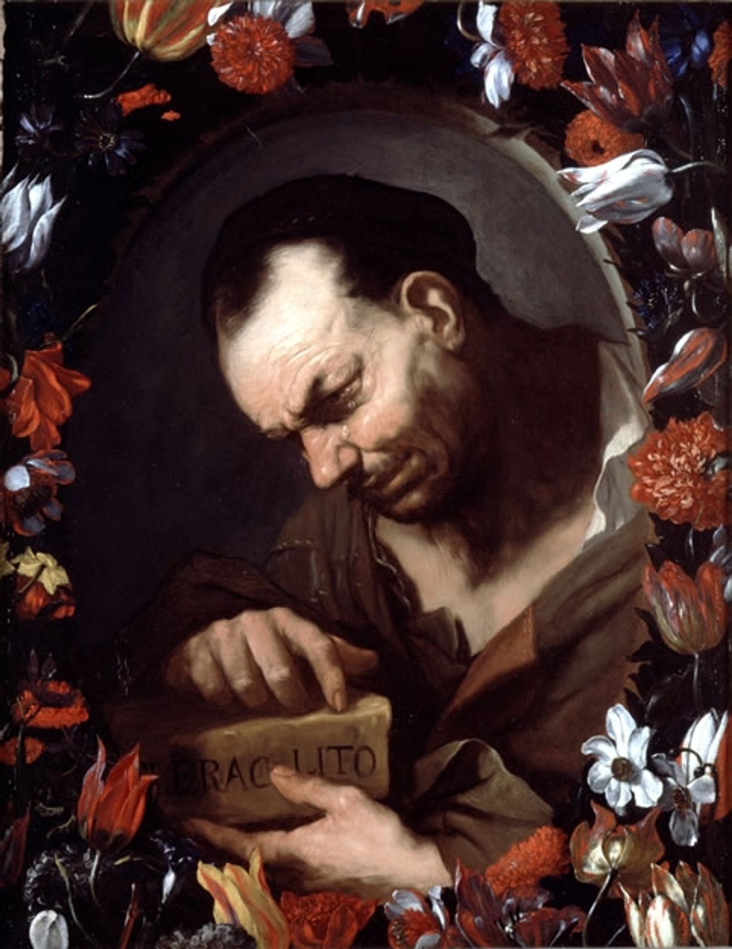 Heraclitus and Democritus. Left Panel by Luca Giordano