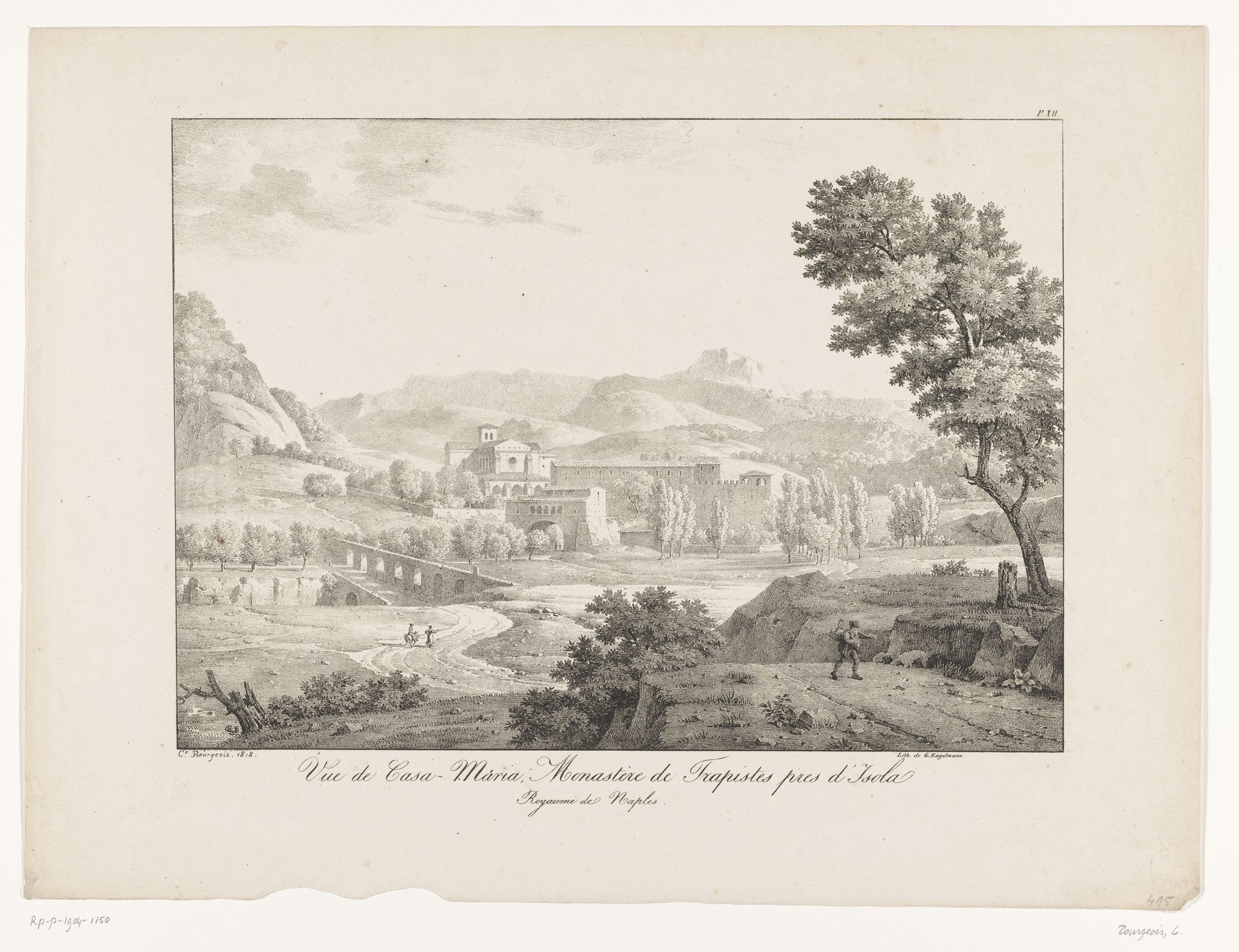 Zicht op het trappistenklooster Casa-Maria in het Koninkrijk Napels by Constant Bourgeois