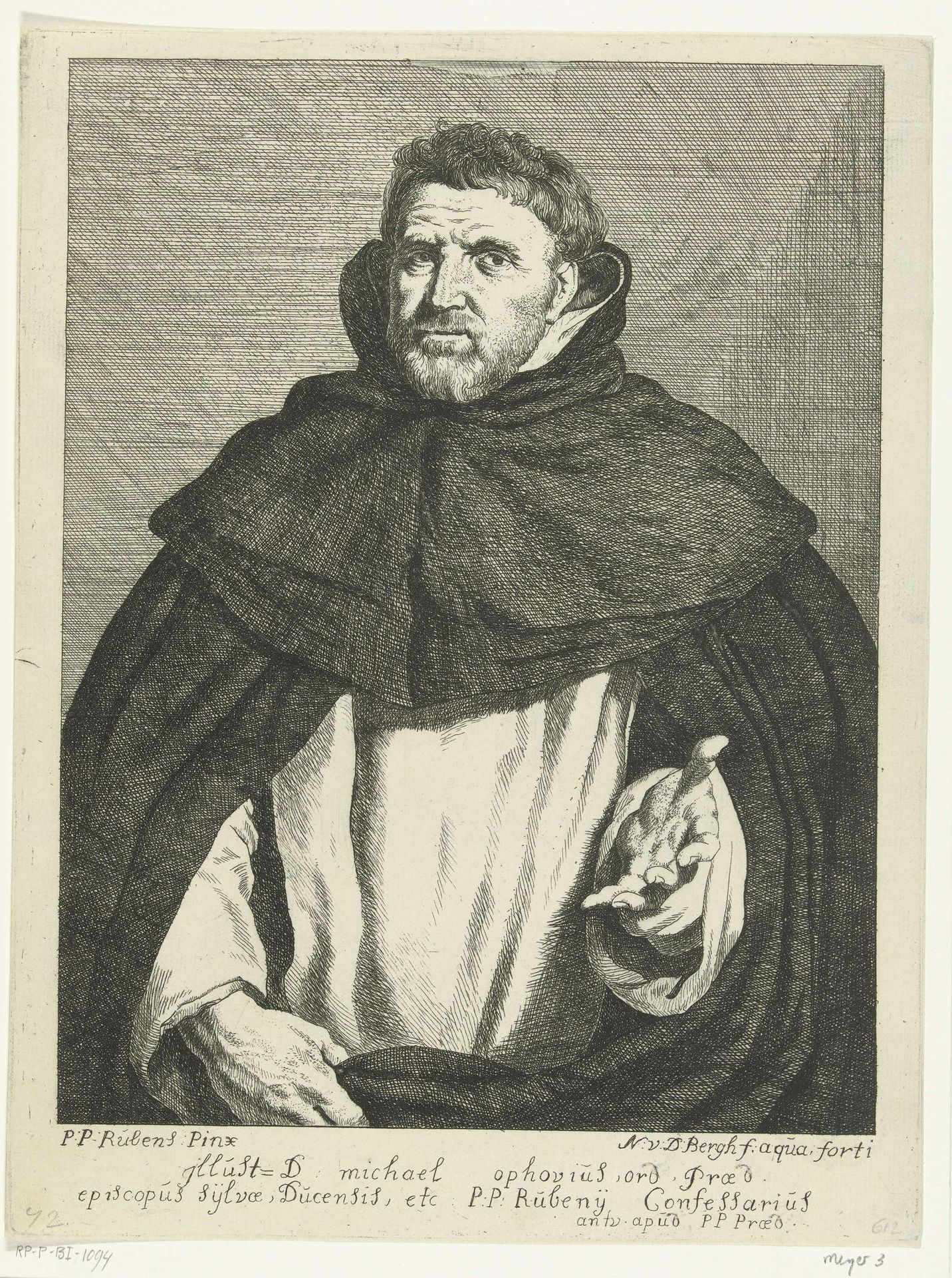Portret van broeder Michael Ophovius in Dominicaans habijt by Nicolas van den Bergh