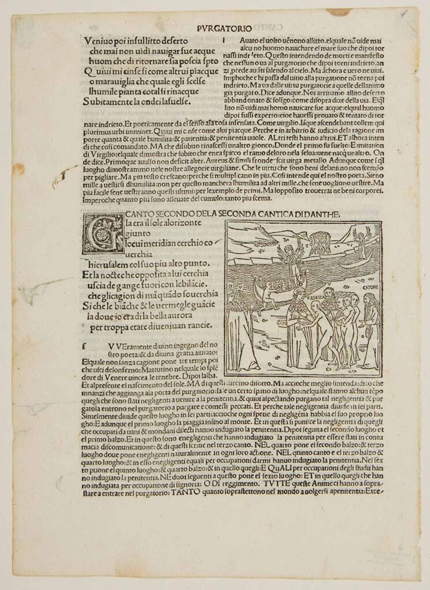 Canto II. Ante-Purgatory / The Shore of the Island; The Angel Boatman; Cato of Utica; Casella by Anonymous