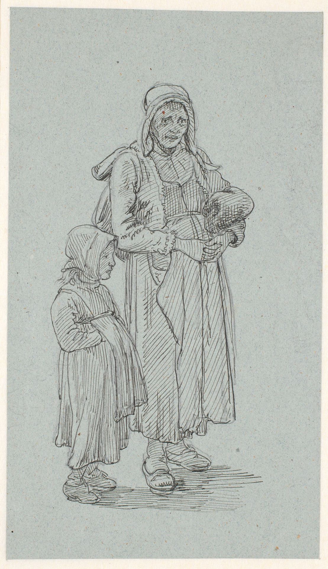 Gammel svensk kone og lille pige by Wilhelm Marstrand