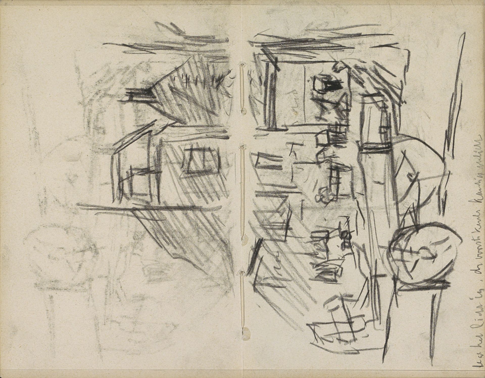 Gezicht in Amsterdam met karren en arbeiders by George Hendrik Breitner