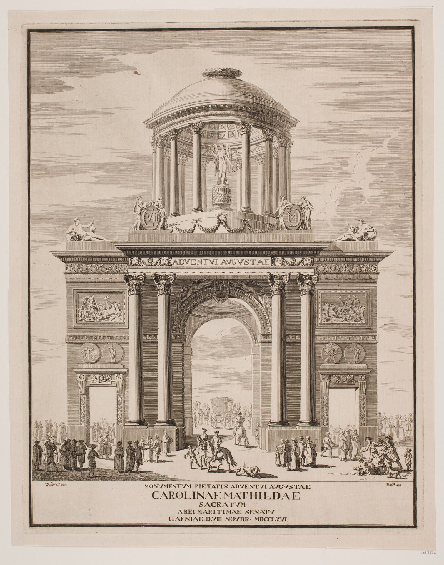 Æresport ved Dronning Caroline Mathildes indtog by Johannes Gottfred Bradt