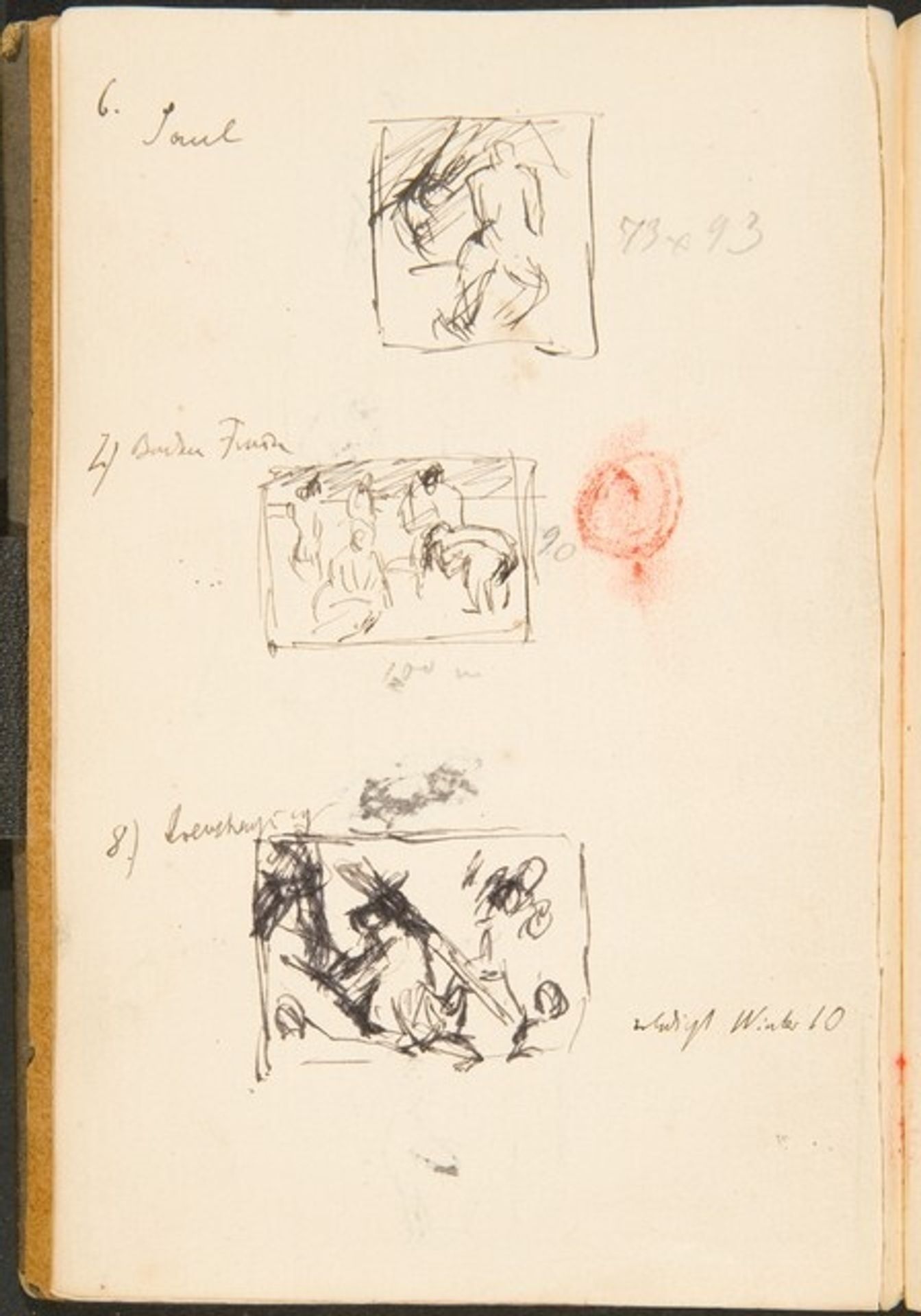 Drei kleine Skizzen mit Bezeichnung (Three Small Sketches with Inscriptions) [p. 51] by Max Beckmann