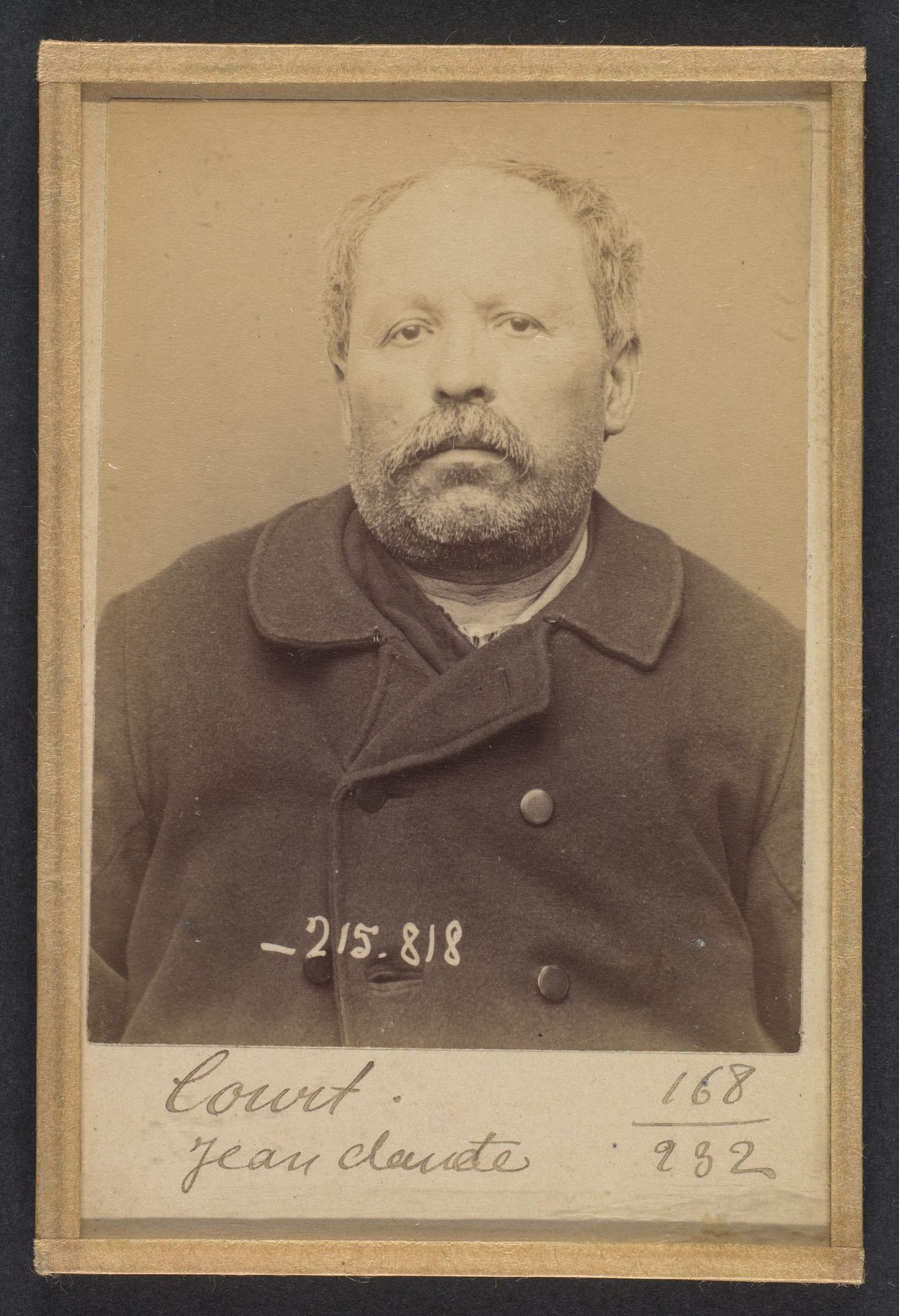 Court. Jean-Claude. 58 ans, né à Cherissey-le-M. (Haute-Savoie). Marchand de pains d'épices. Anarchiste. 17/3/94 by Alphonse Bertillon