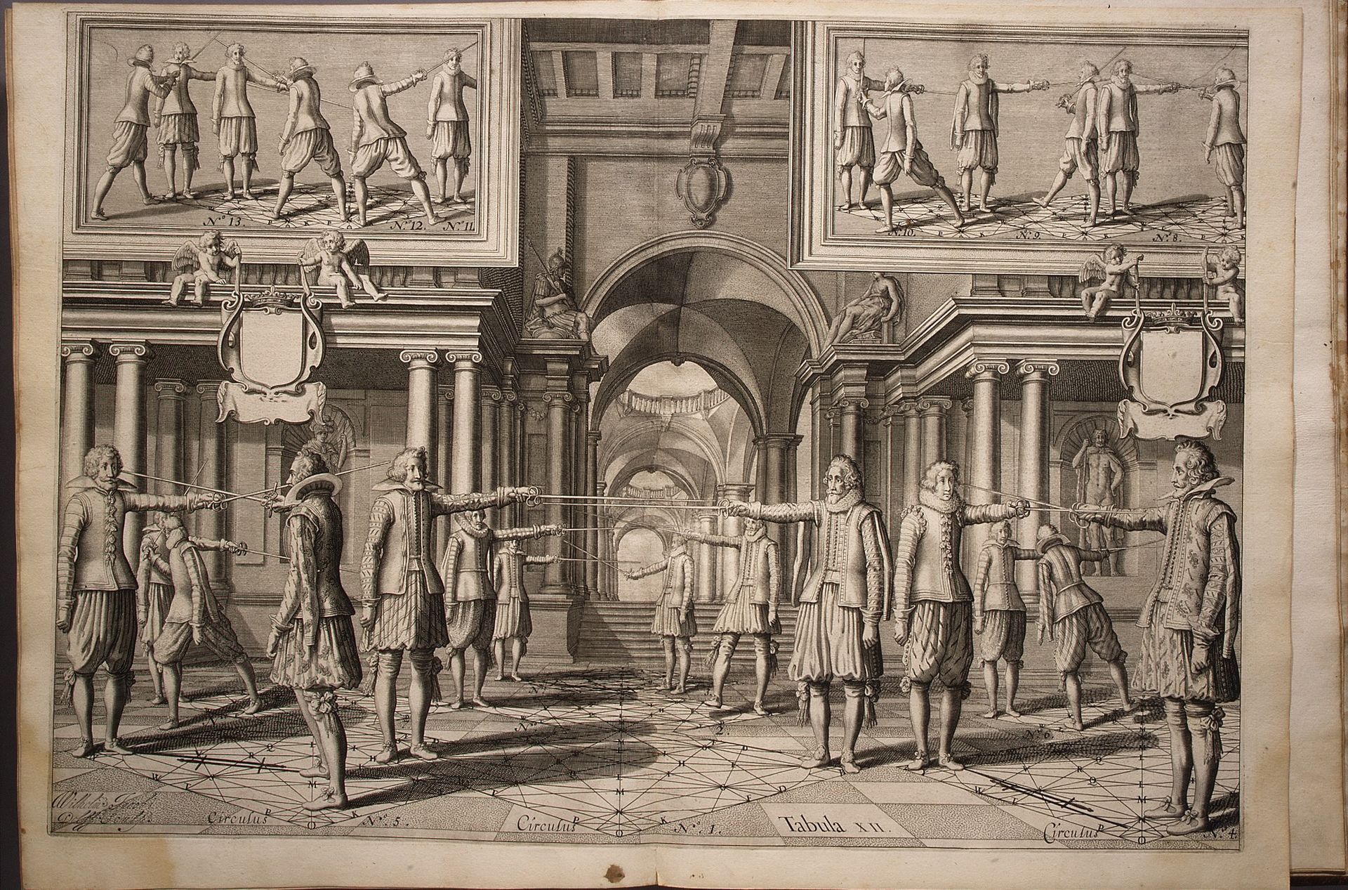 Academie de l'espee; ou se domonstrent par reigles mathématiques sur le fondement d'un cercle mystérieux, la théorie et pratique des vrais . . . by Girard Thibault