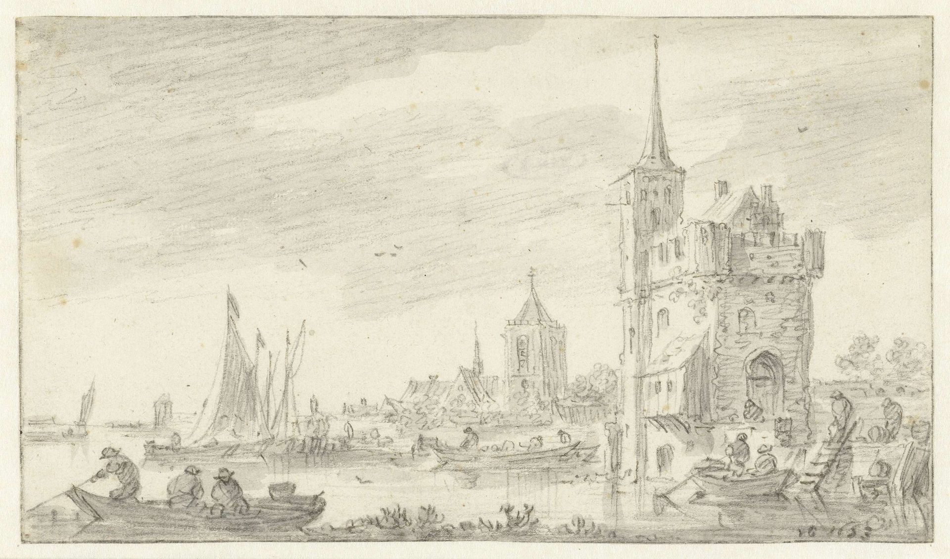 Stadspoort aan de stadswal by Jan van Goyen