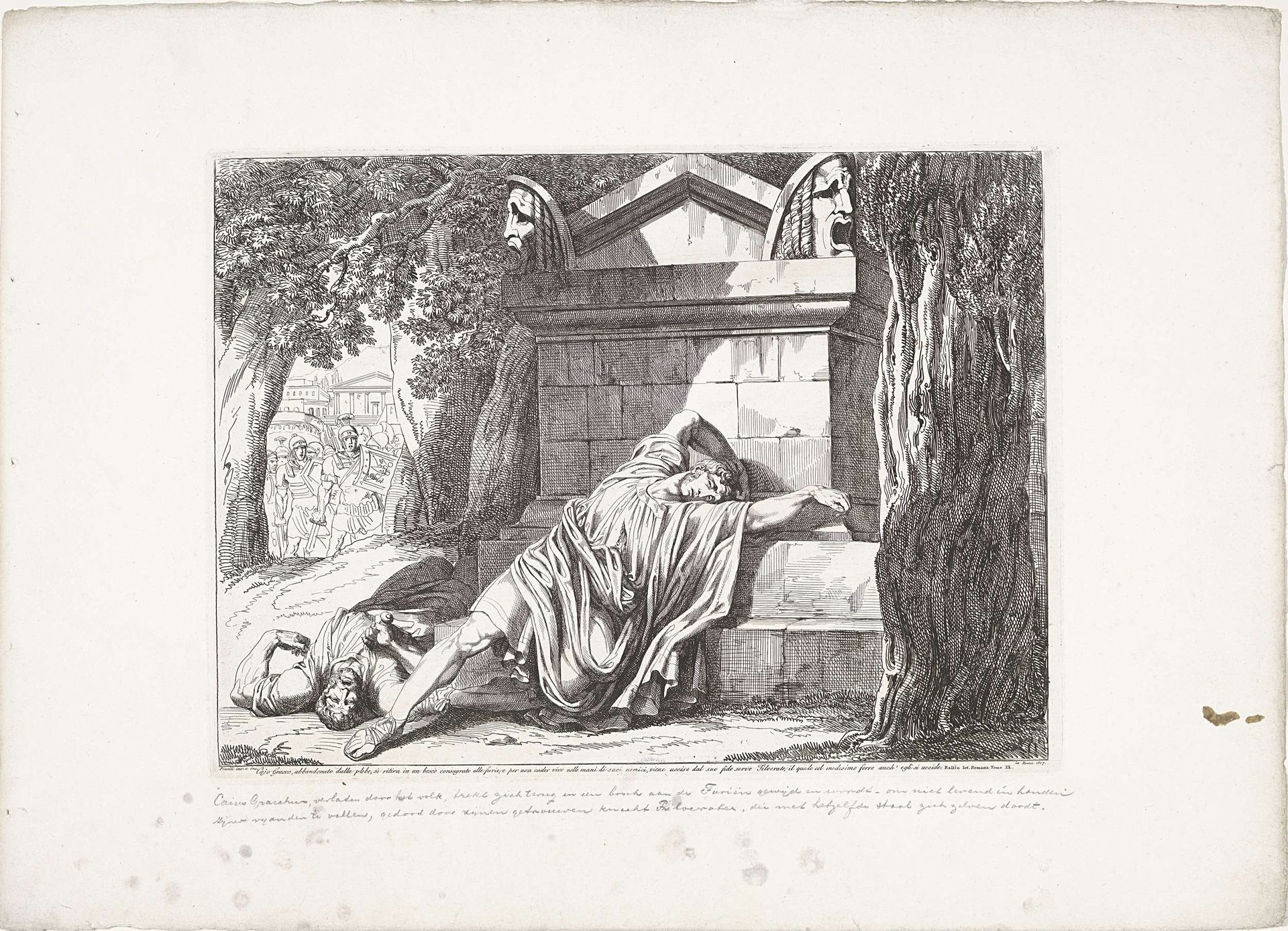 De dood van Gaius Gracchus by Bartolomeo Pinelli