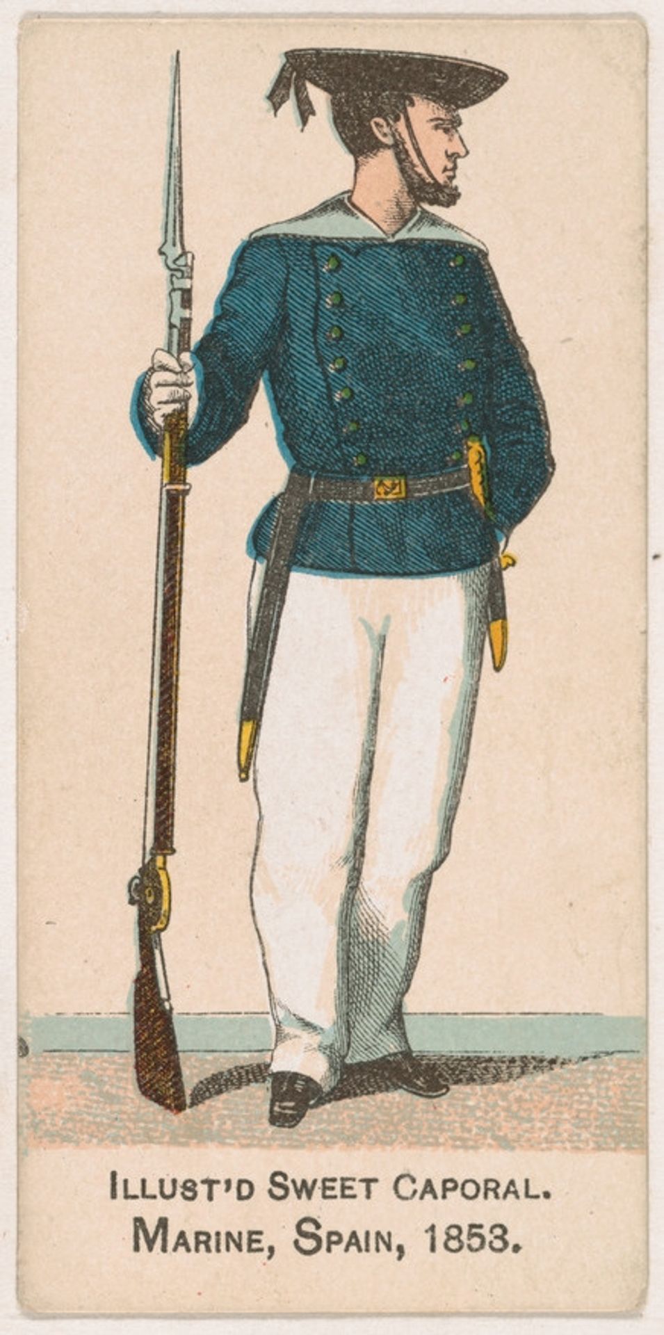Marine, Spain, 1853, from the Military Series (N224) issued by Kinney Tobacco Company to promote Sweet Caporal Cigarettes by Kinney Brothers Tobacco Company
