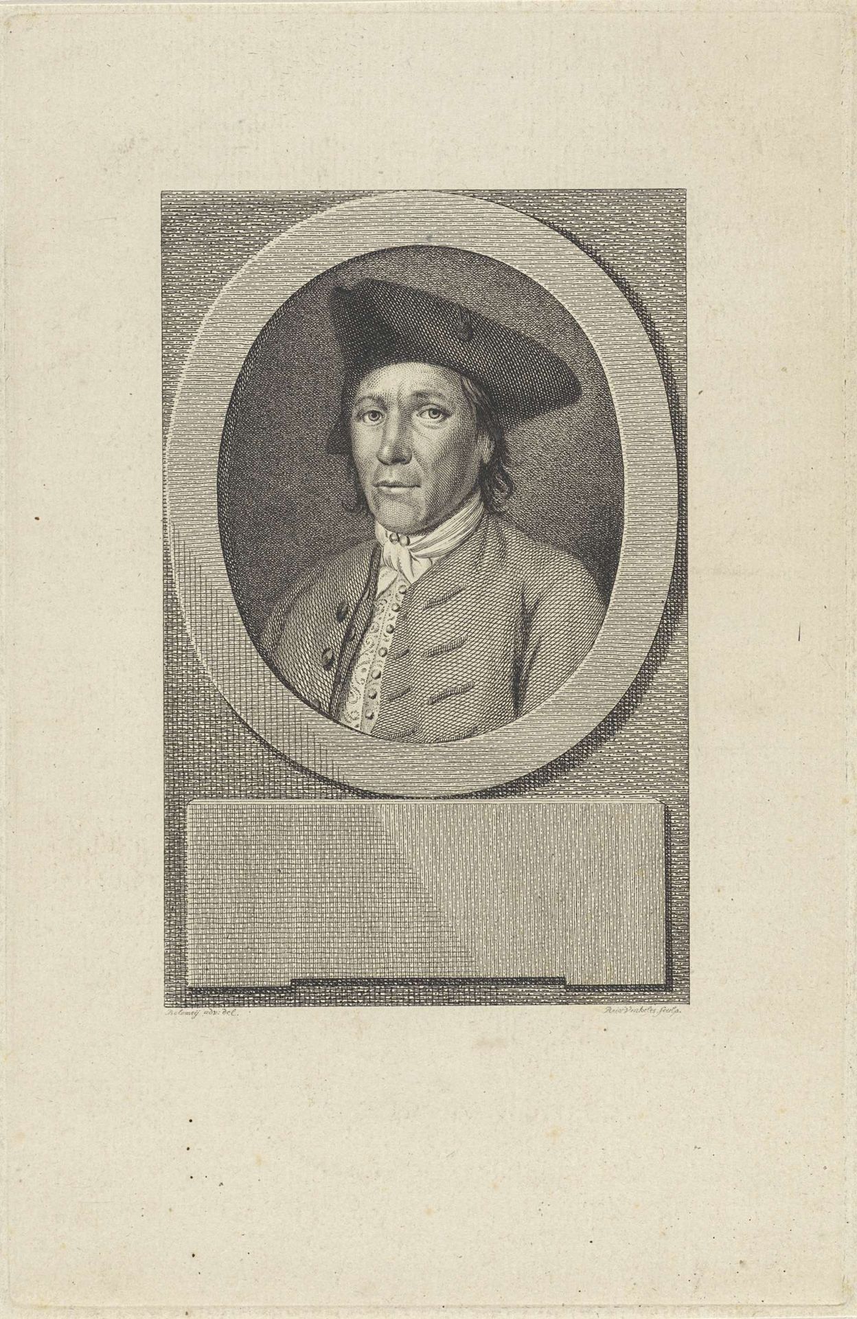 Portret van Jacob van Dyk by Reinier Vinkeles