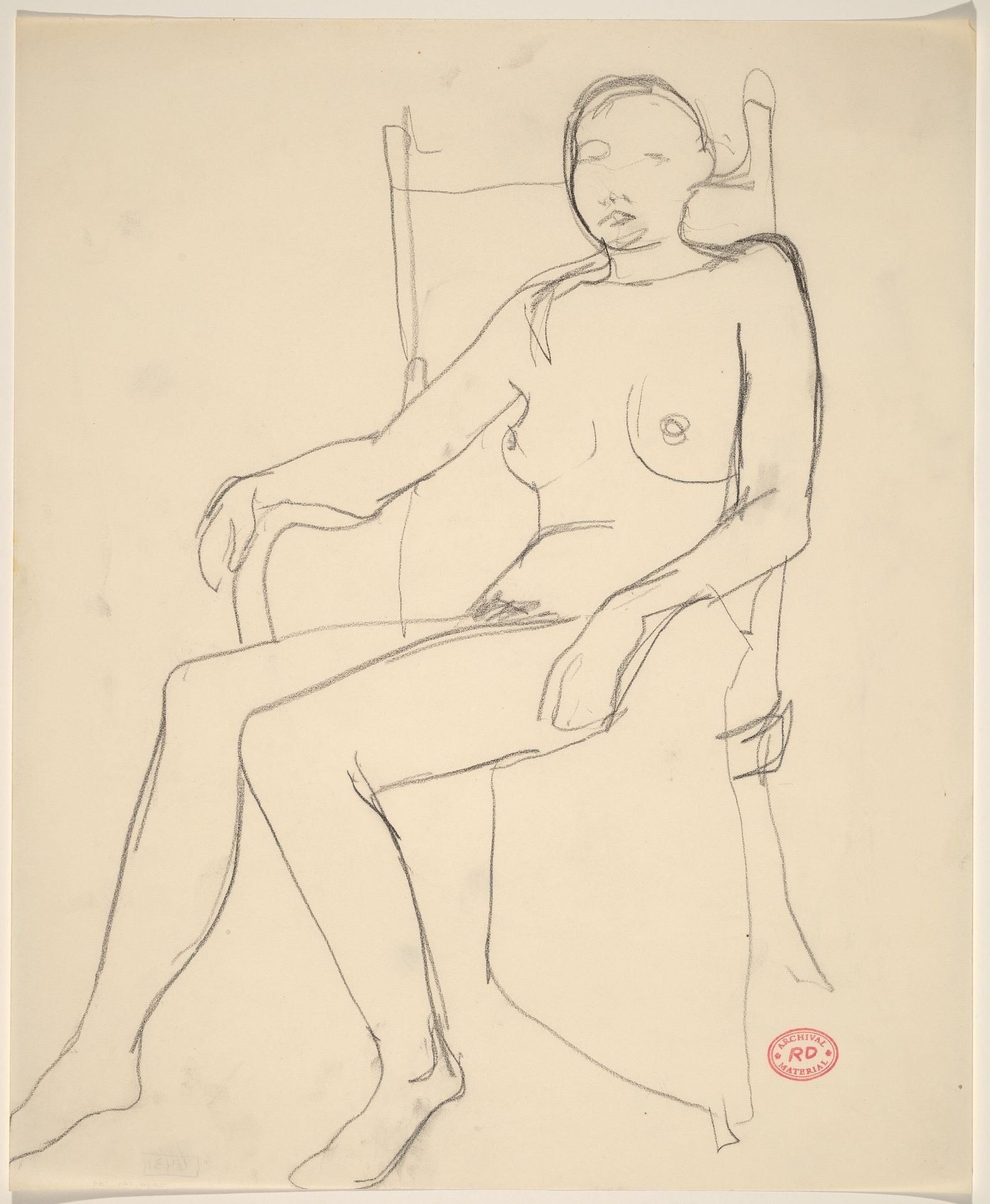 Untitled [nude turning to the left in her chair] by Richard Diebenkorn