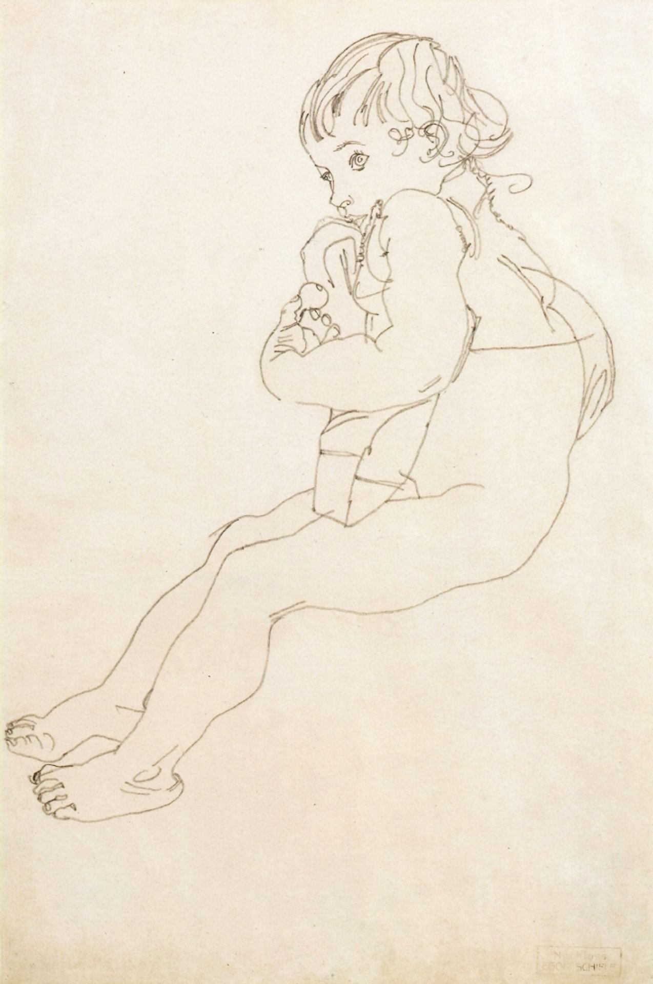 Sitting Child by Egon Schiele