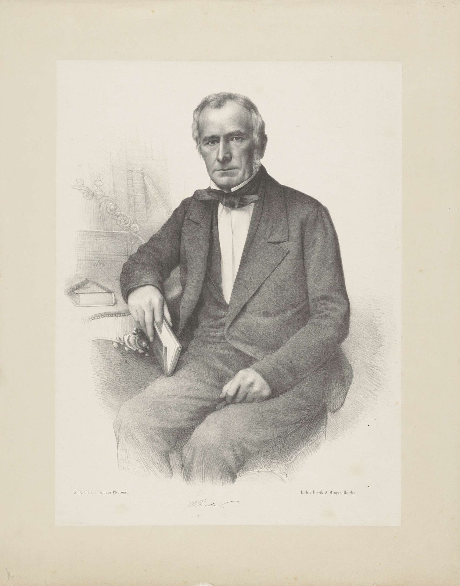 Portret van een onbekende man by Adrianus Johannes Ehnle