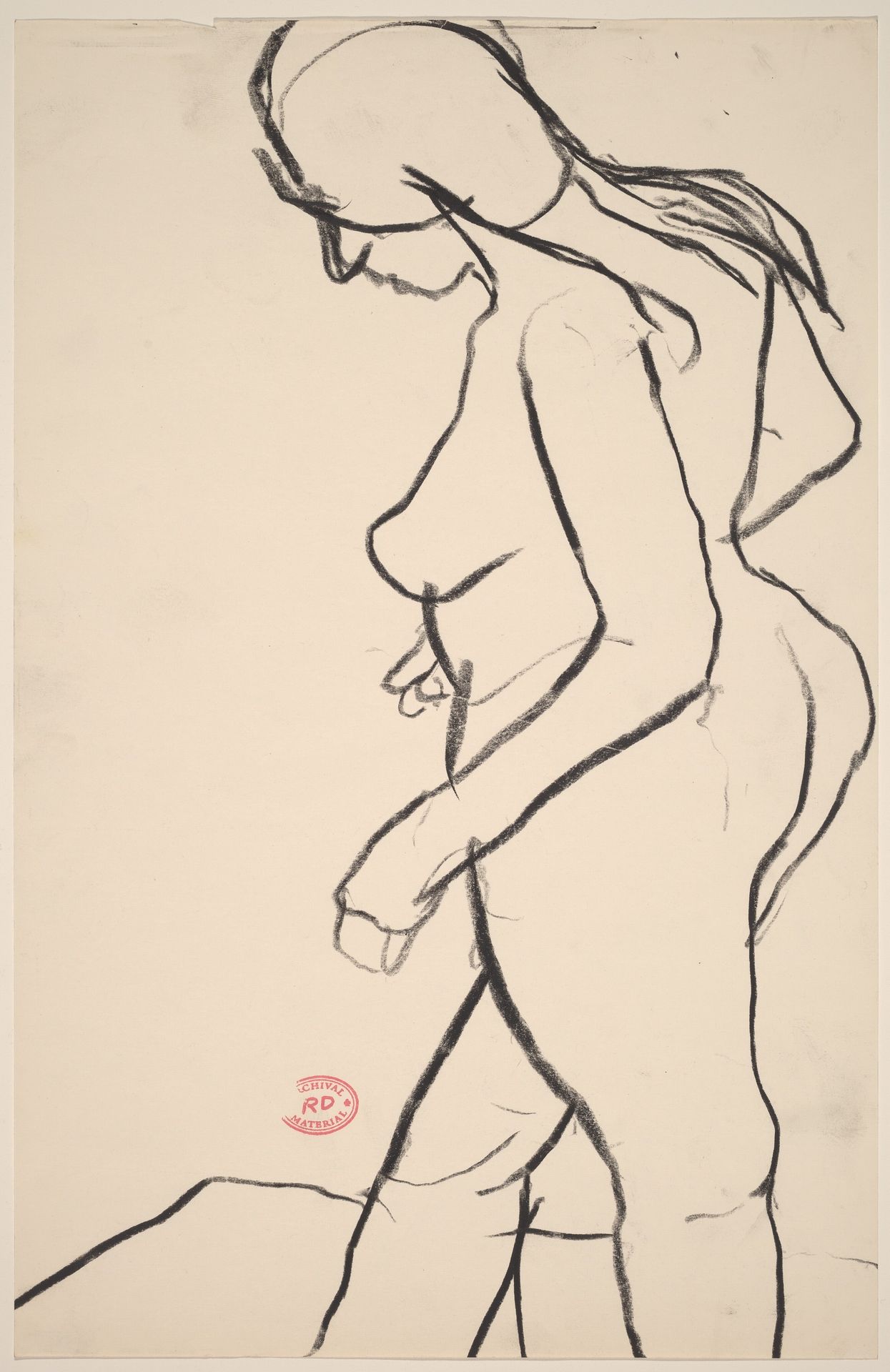 Untitled [side view of female nude looking down] by Richard Diebenkorn