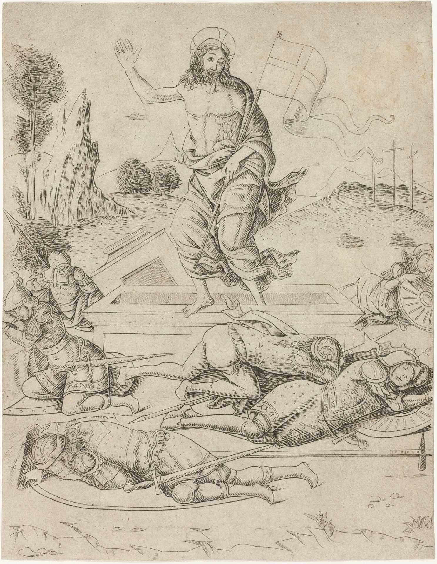 The Resurrection, plate eleven from the Life of the Virgin and Christ by Francesco Rosselli