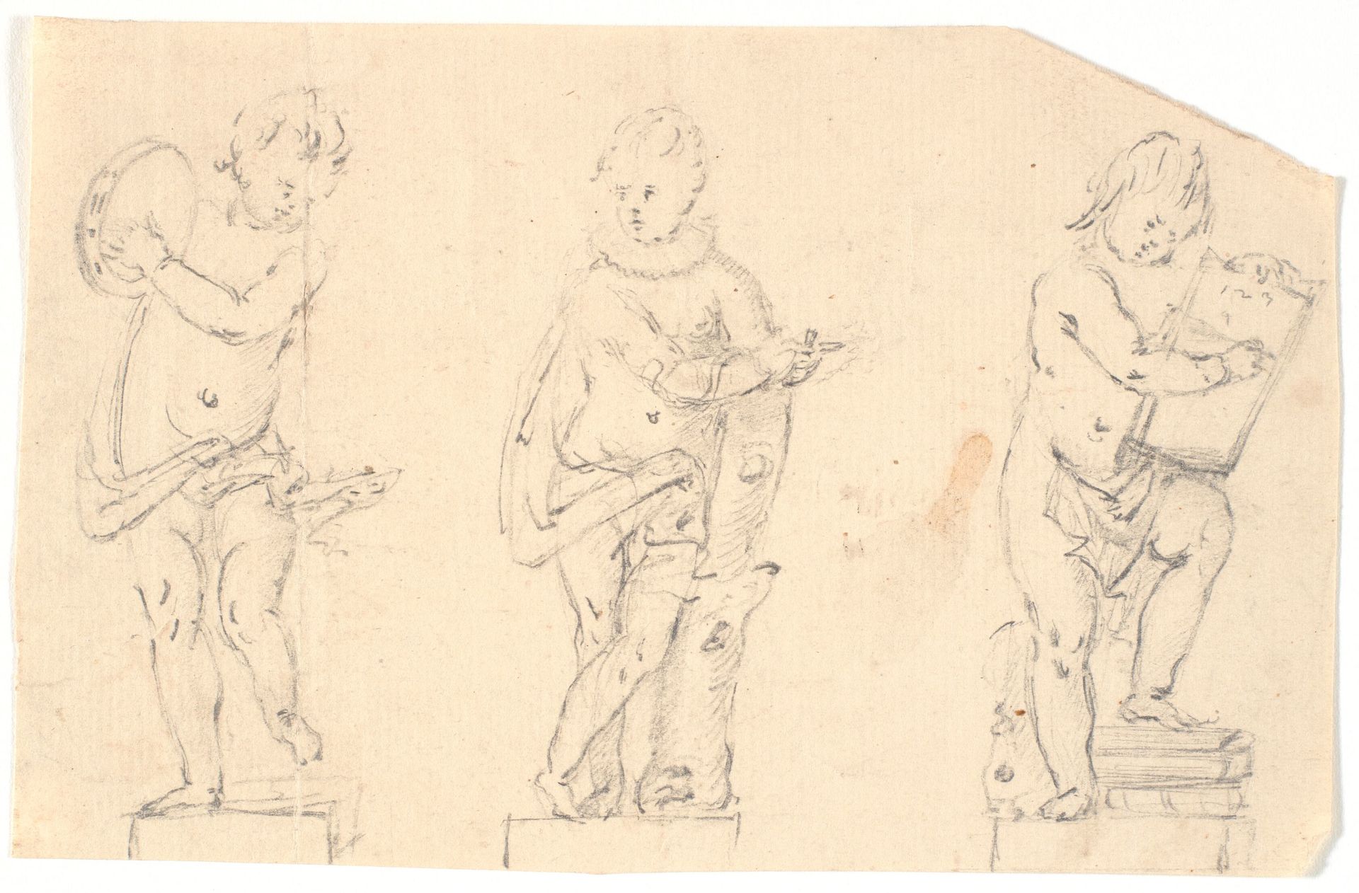 Studieblad med tre putti by Marcus Tuscher