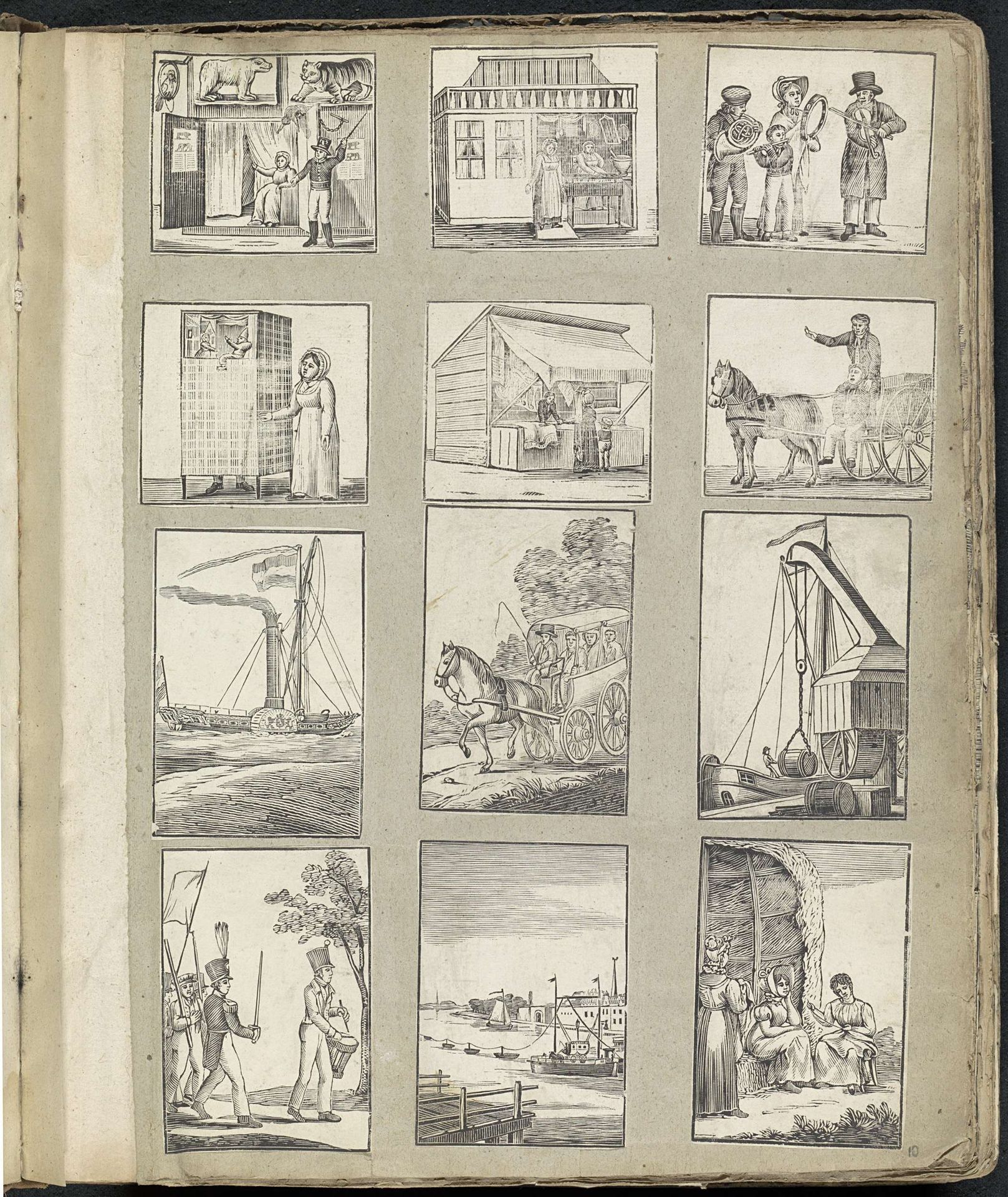 Albumblad met diverse voorstellingen by Alexander Cranendoncq