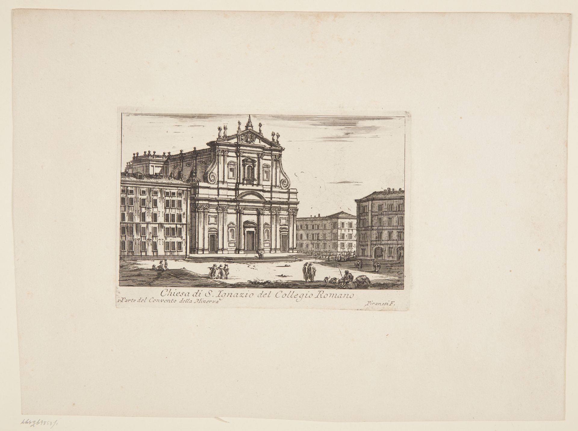 Church of St. Ignatius of the Roman college. 1. Part of the Convent of Minerva by Giovanni Battista Piranesi