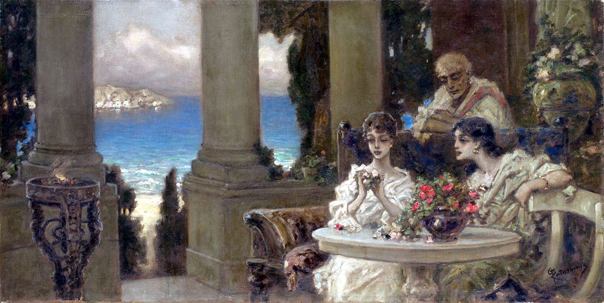 On the Terrace by Wilhelm Kotarbinski