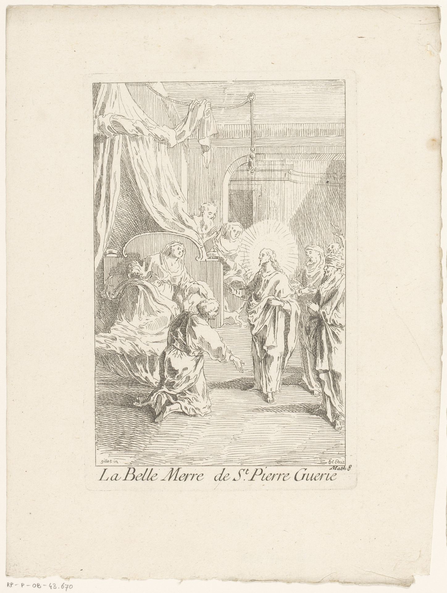 Christus geneest de schoonmoeder van Petrus by Gabriel Huquier