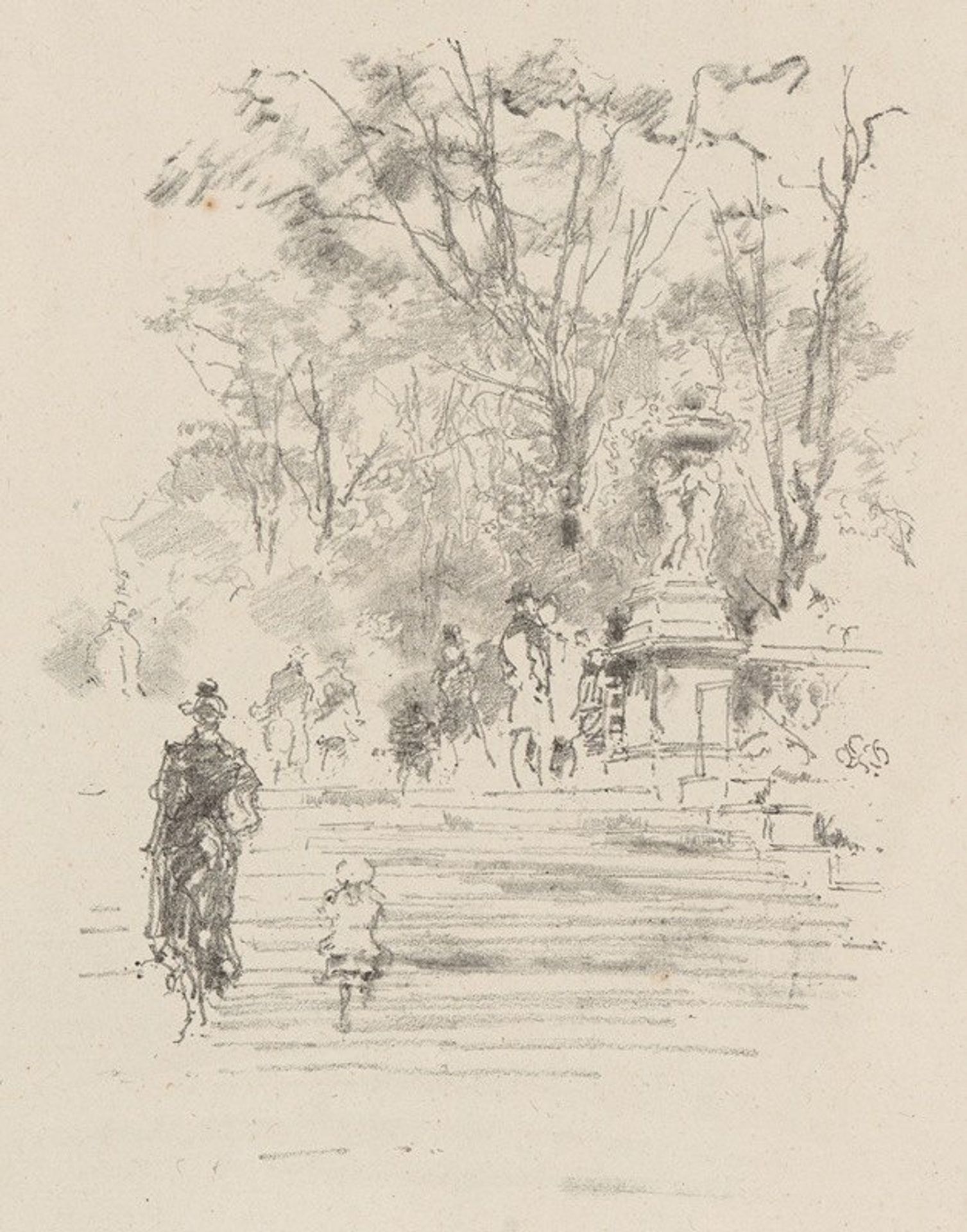 The Steps, Luxemburg Gardens, Paris by James Abbott McNeill Whistler