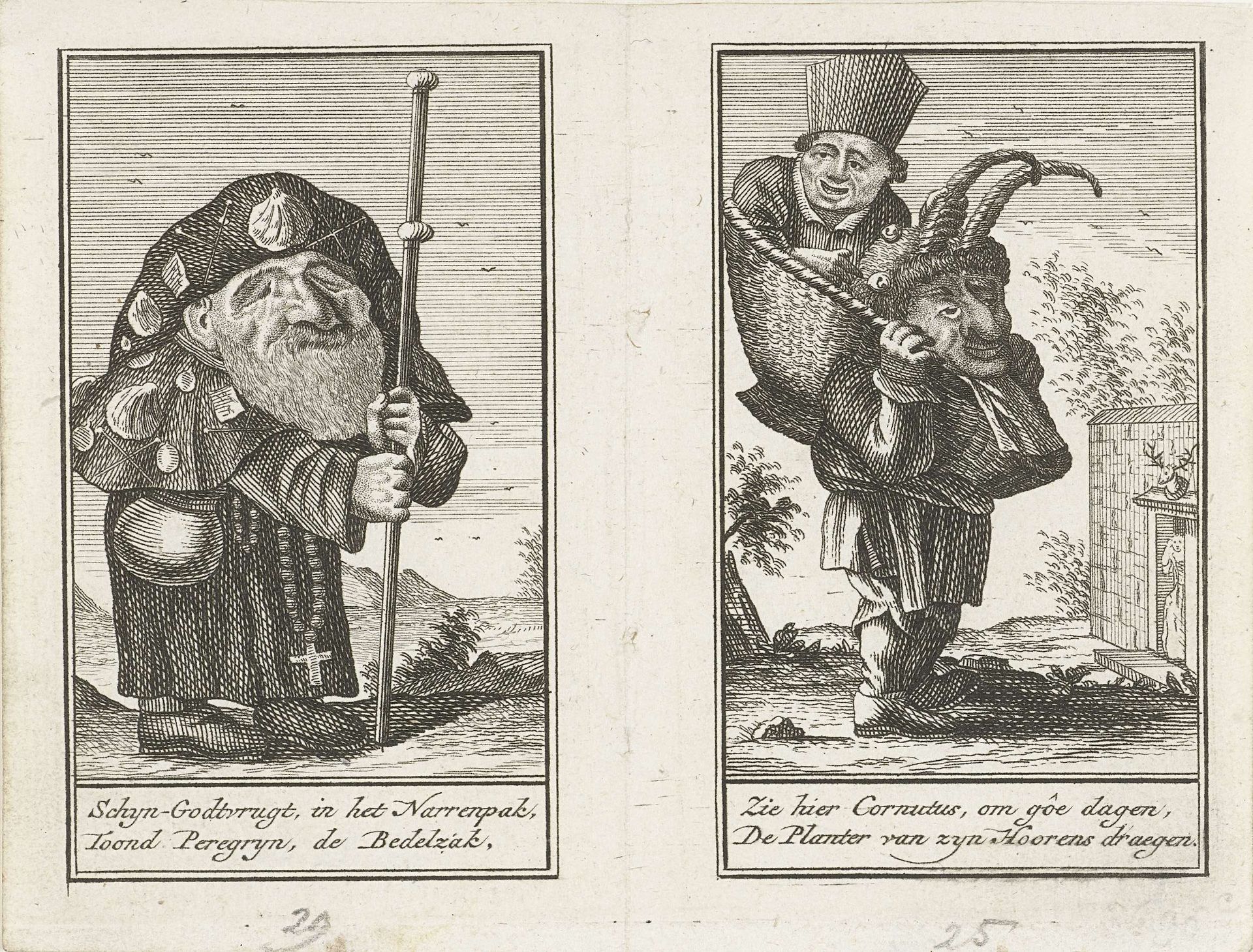 Twee bladzijden met dwergen, ca. 1720 by Anonymous