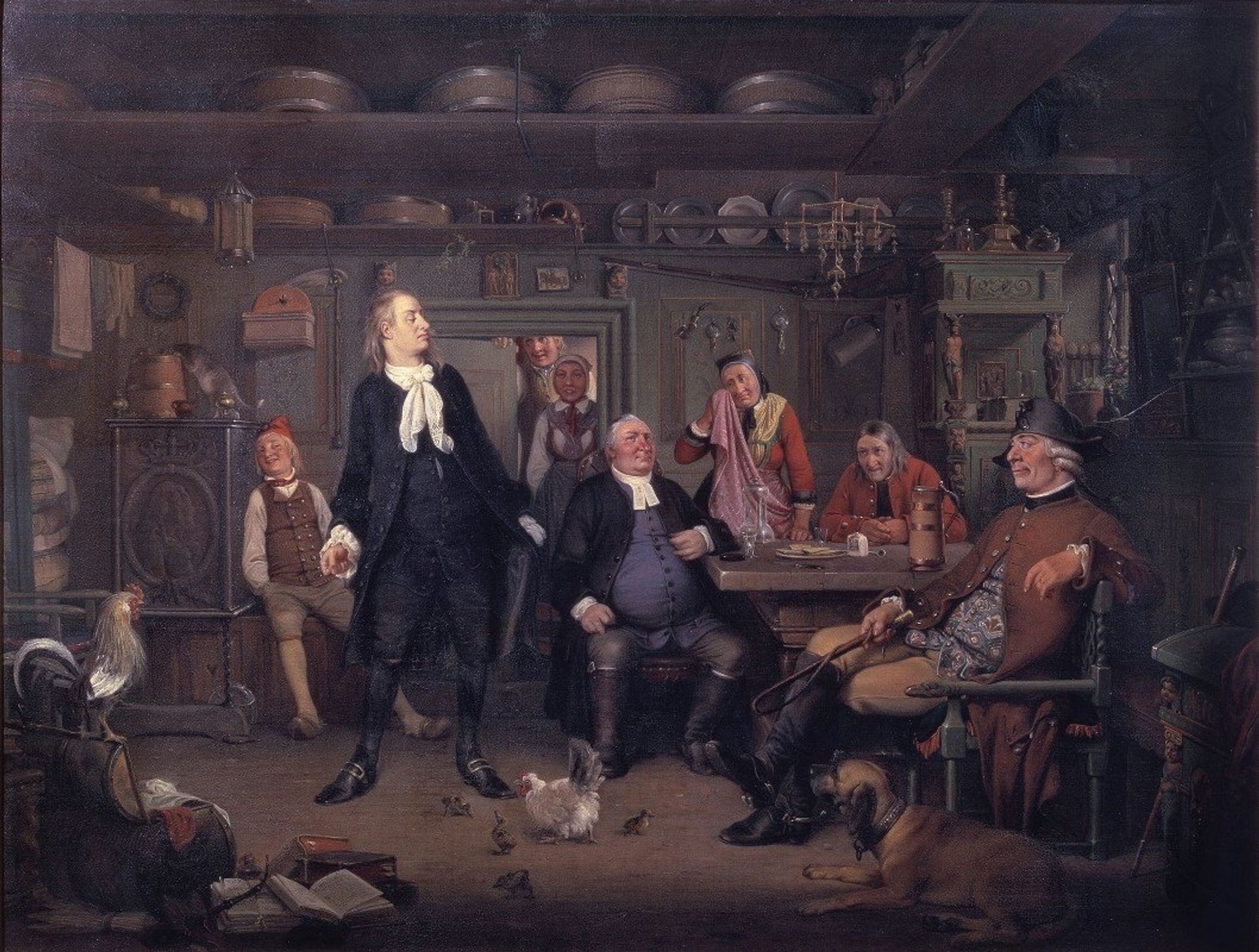 Fra Ludvig Holbergs ‘Erasmus Montanus’, III akt, 3. scene by Wilhelm Marstrand
