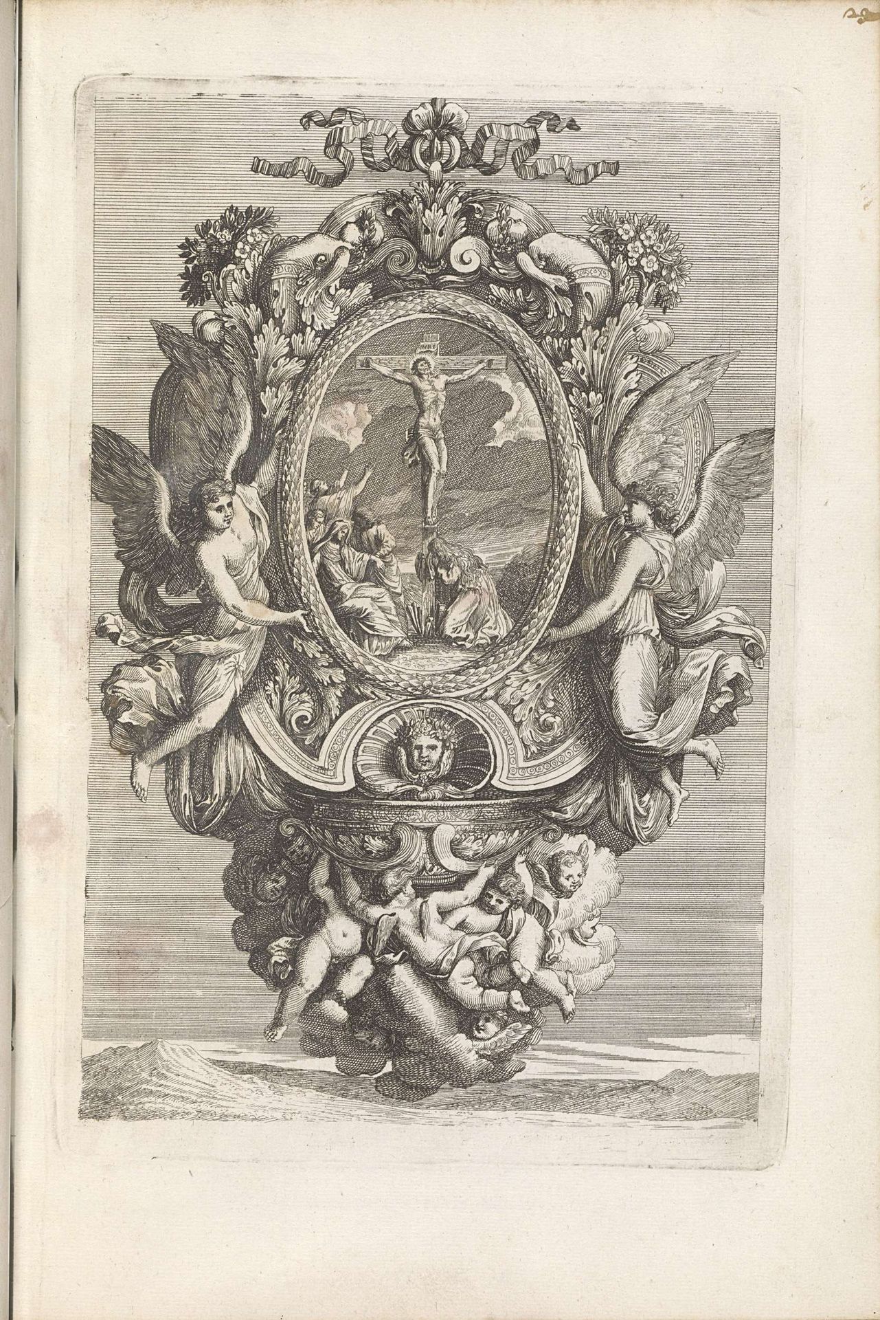 Wijwaterbak met de Kruisiging by Franz Ertinger