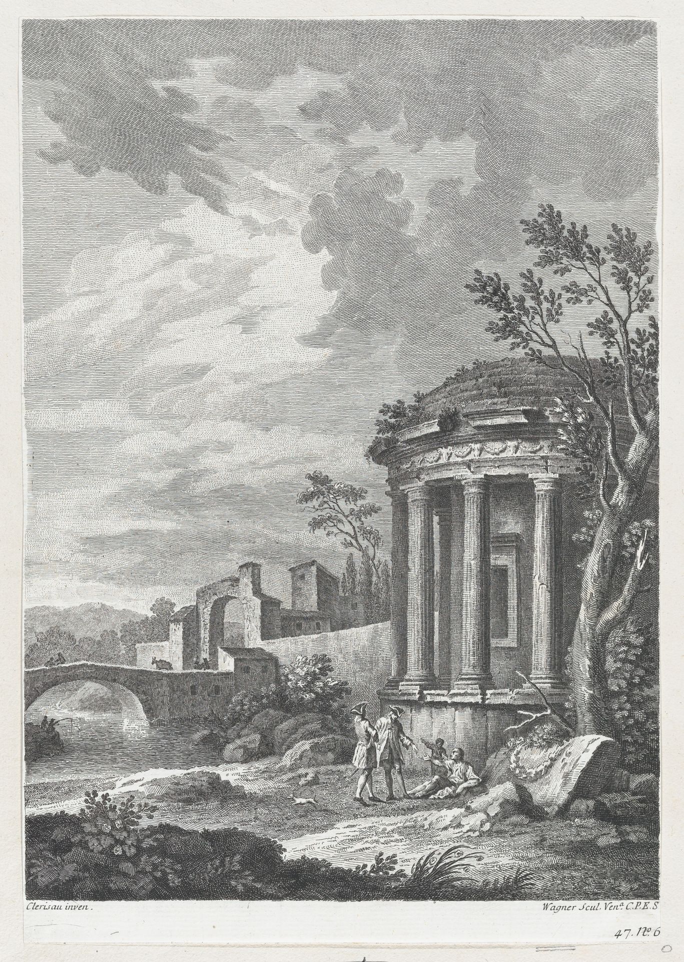 Landscape with Temple by Joseph Wagner