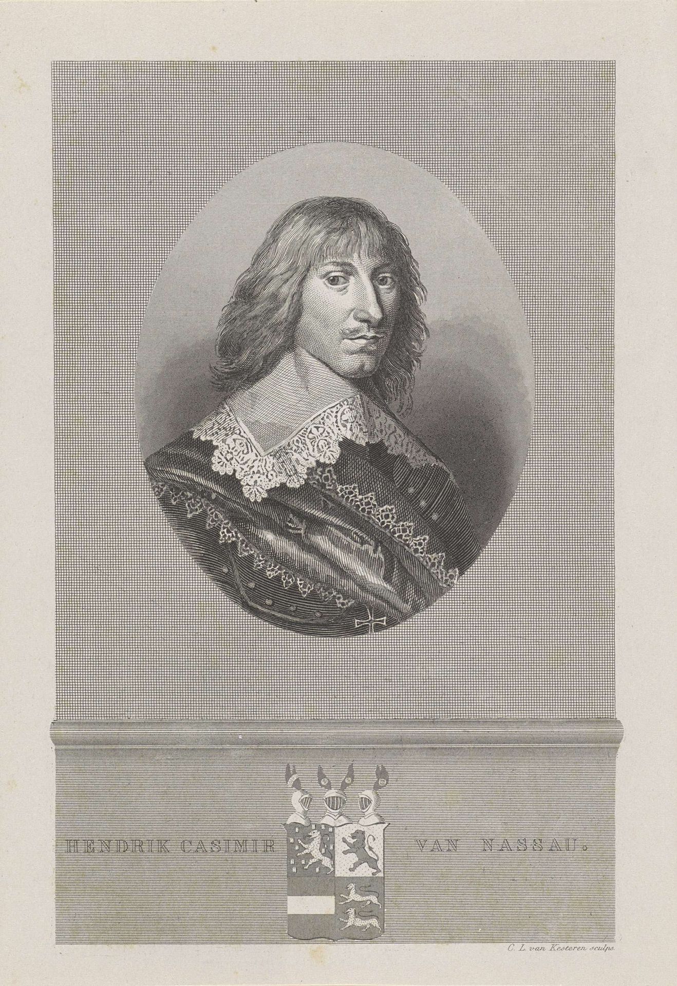 Portret van Hendrik Casimir I, graaf van Nassau-Dietz by Christiaan Lodewijk van Kesteren