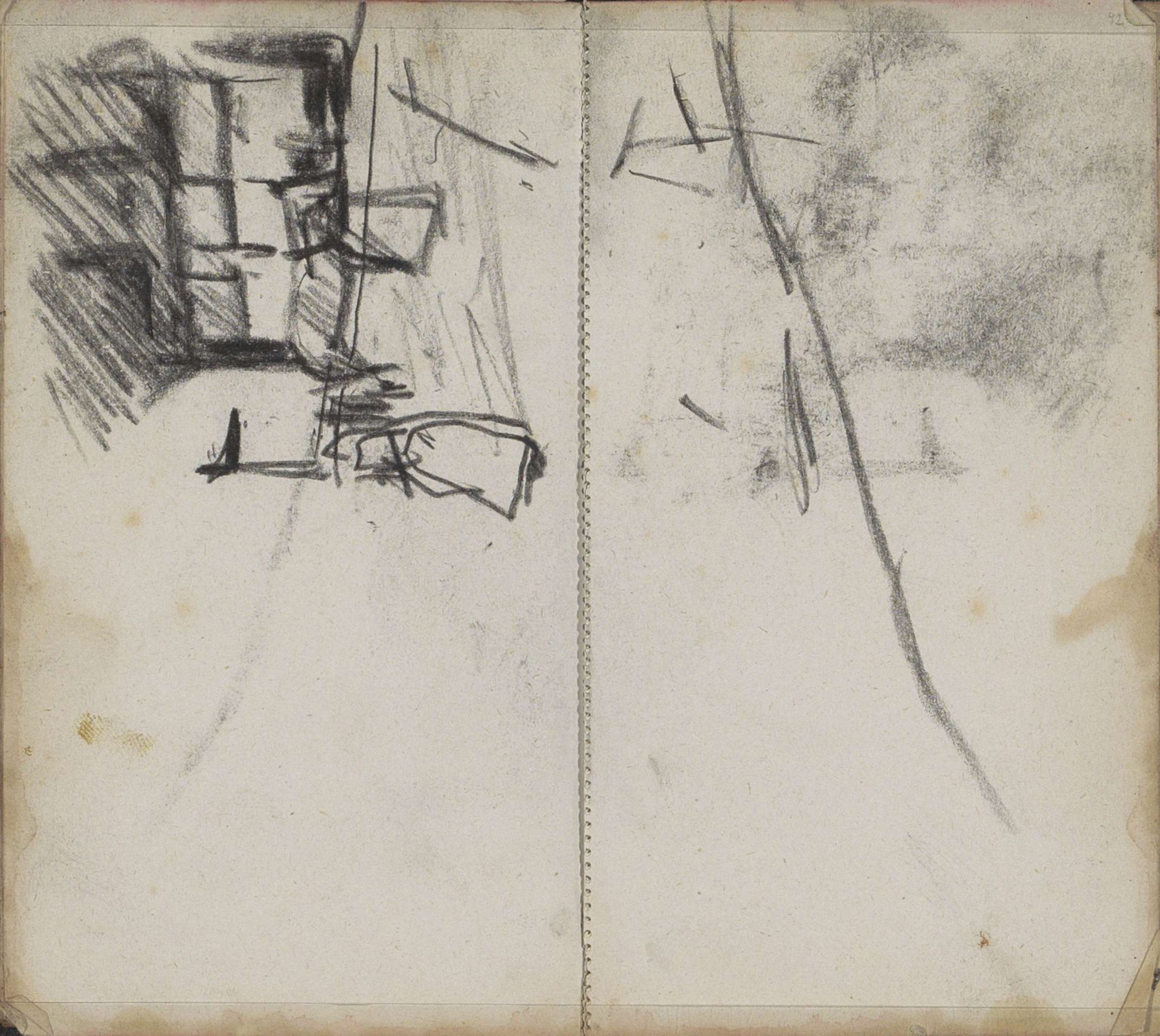 Figuren voor een gebouw, waarschijnlijk in Amsterdam by George Hendrik Breitner