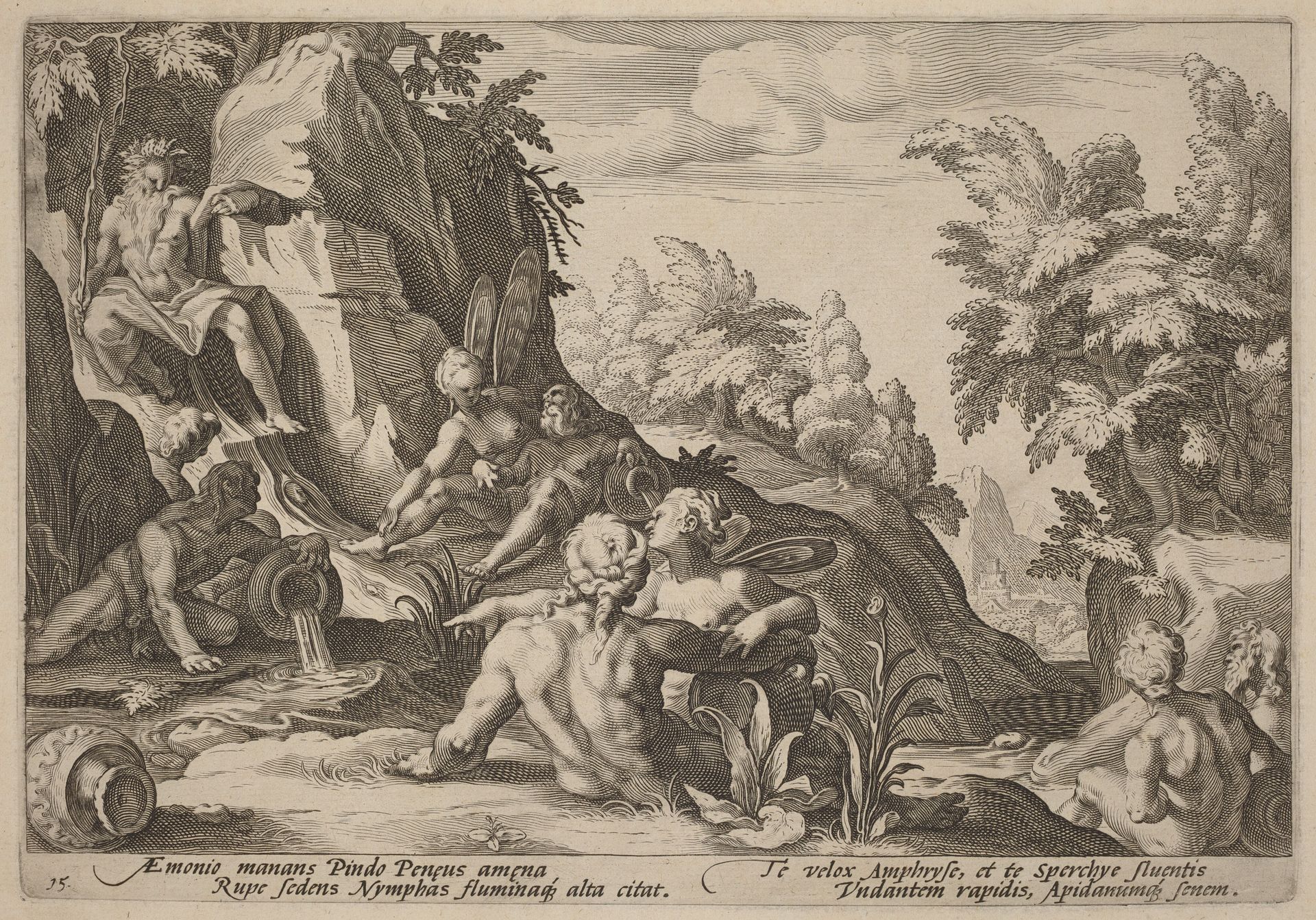 The River God Peneus Surrounded by Other Divinities by Hendrick Goltzius