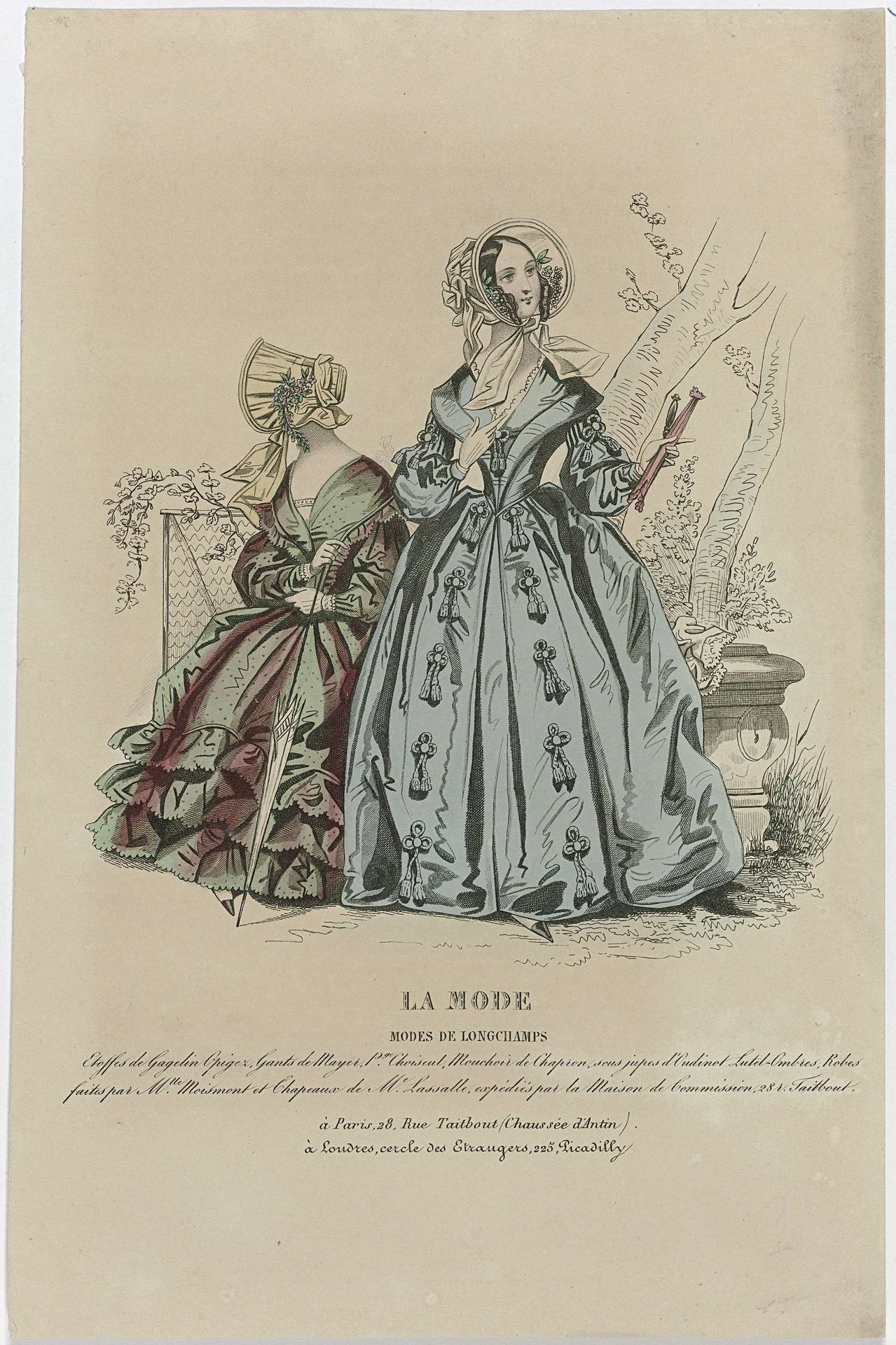 La Mode, ca. 1839 : Modes de Longchamps (...) by Anonymous