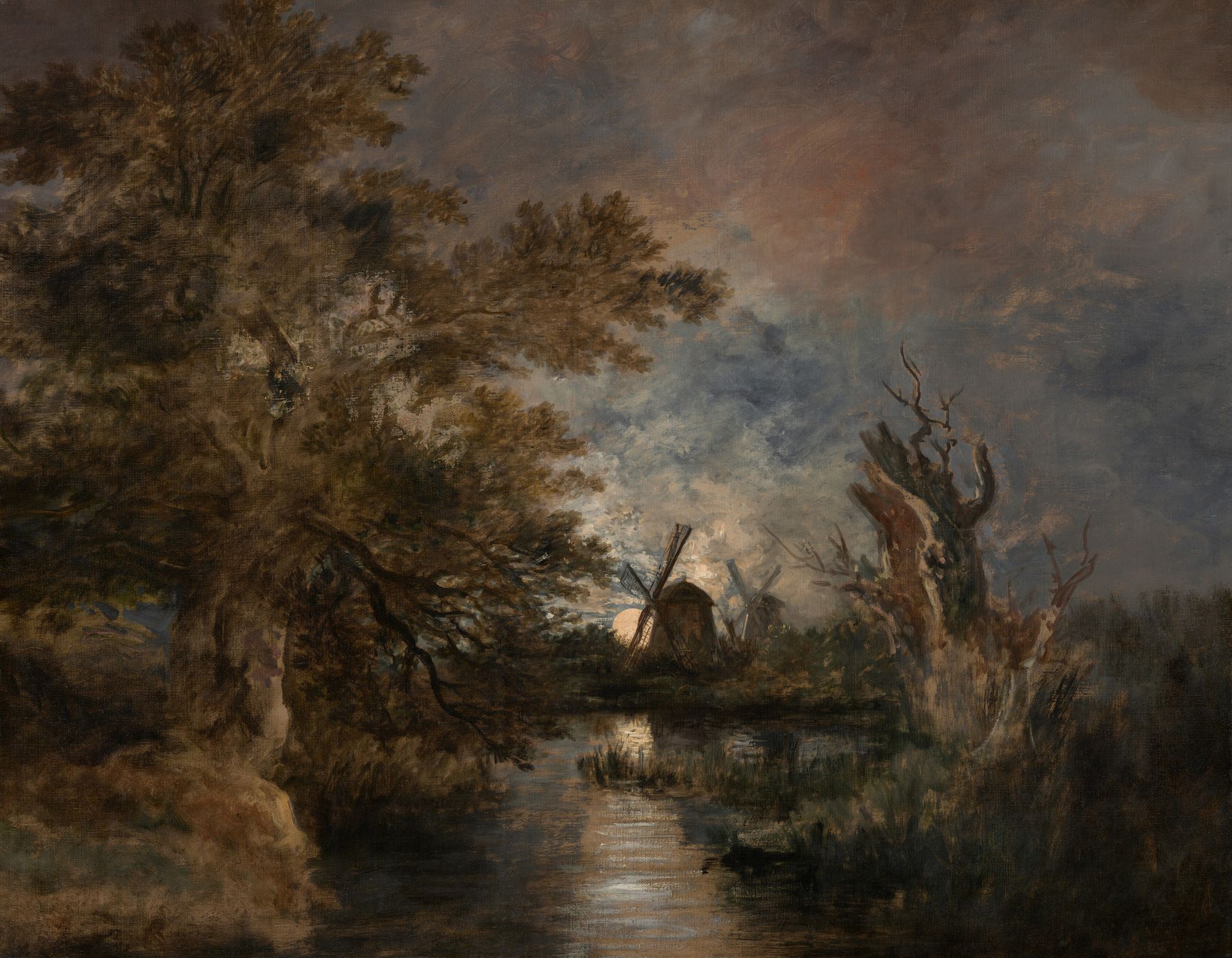 Moonlight on the Yare by John Crome