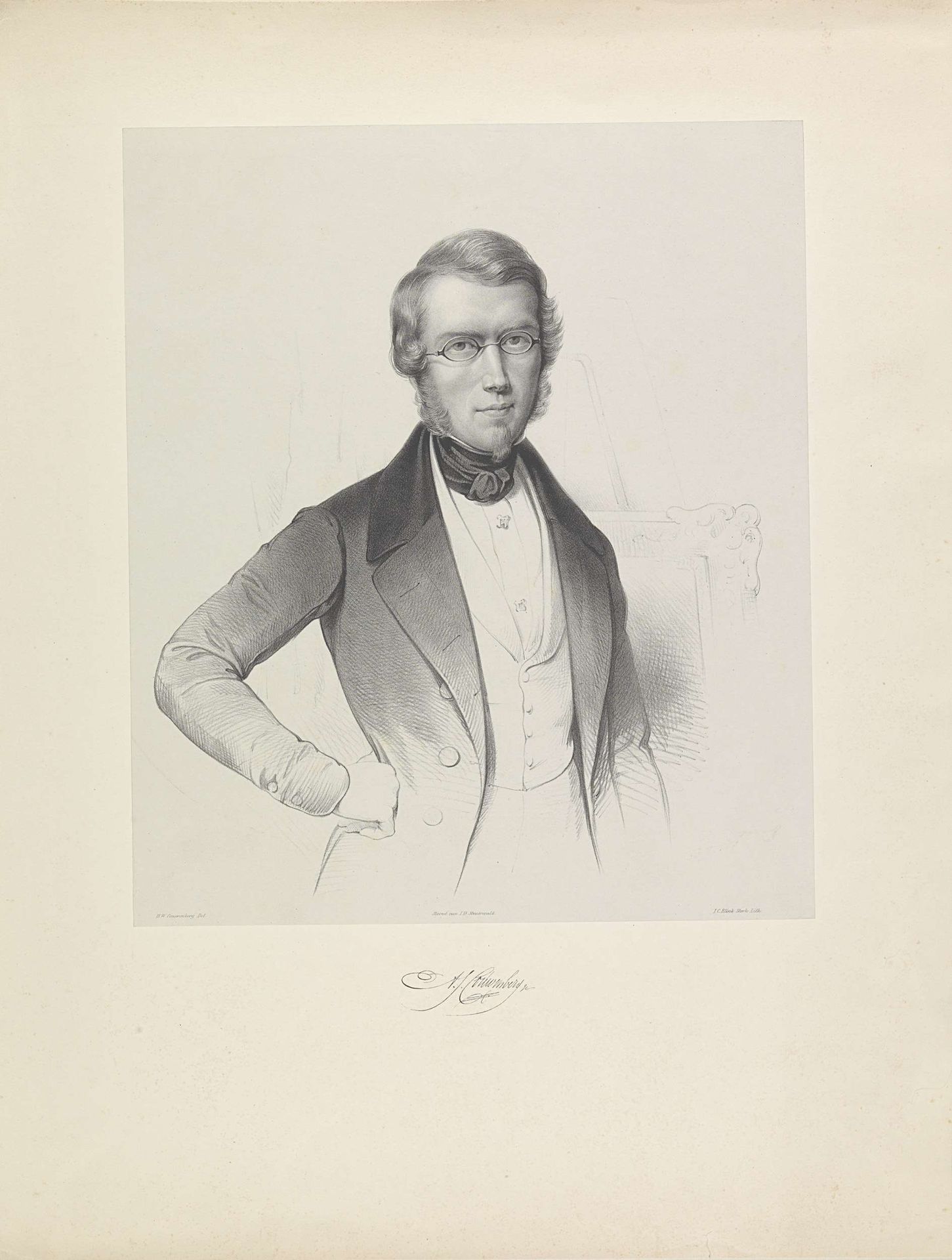 Portret van Abraham Johannes Couwenberg by Isaac Cornelis Elink Sterk